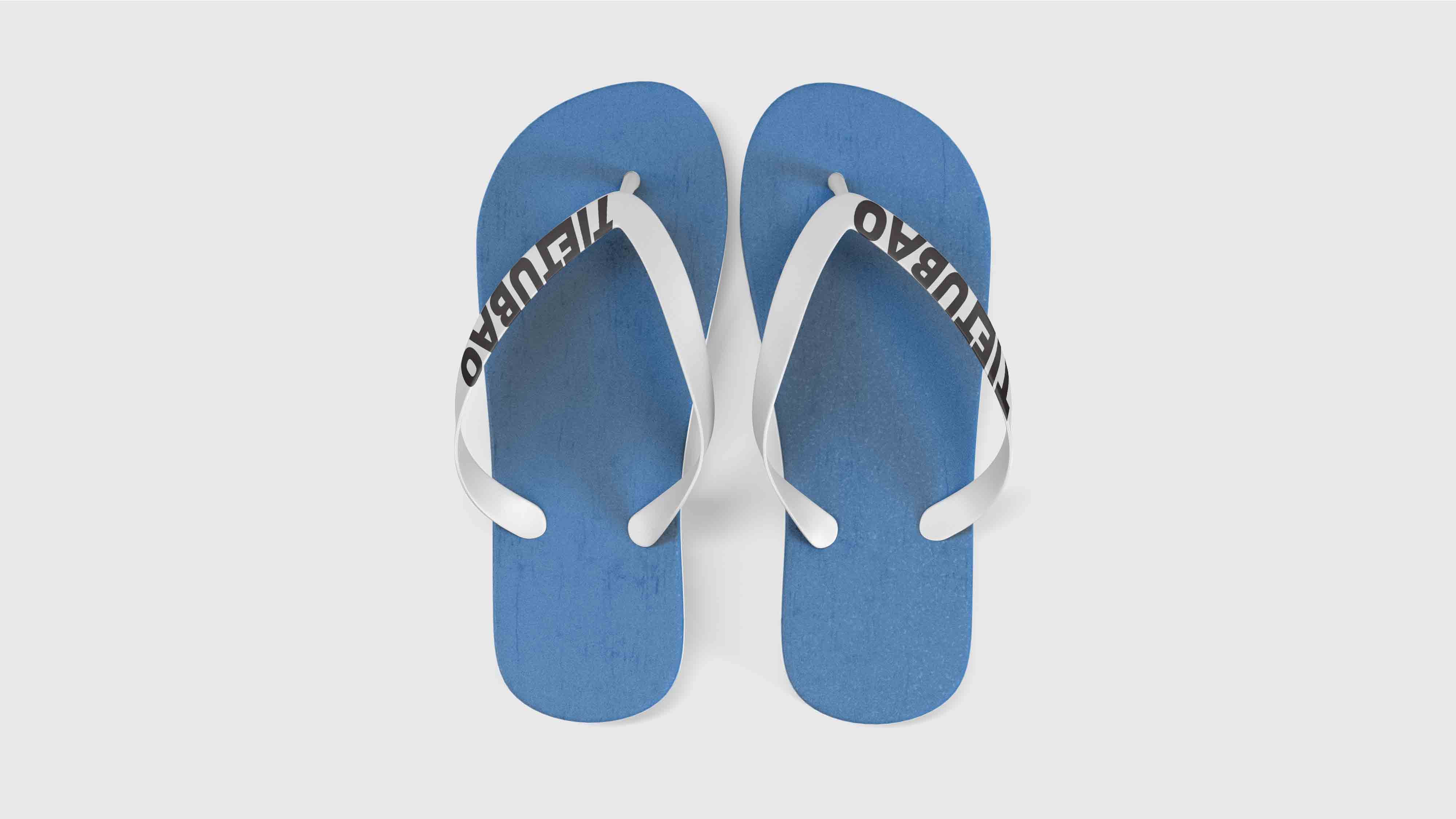 一双人字拖设计样机贴图