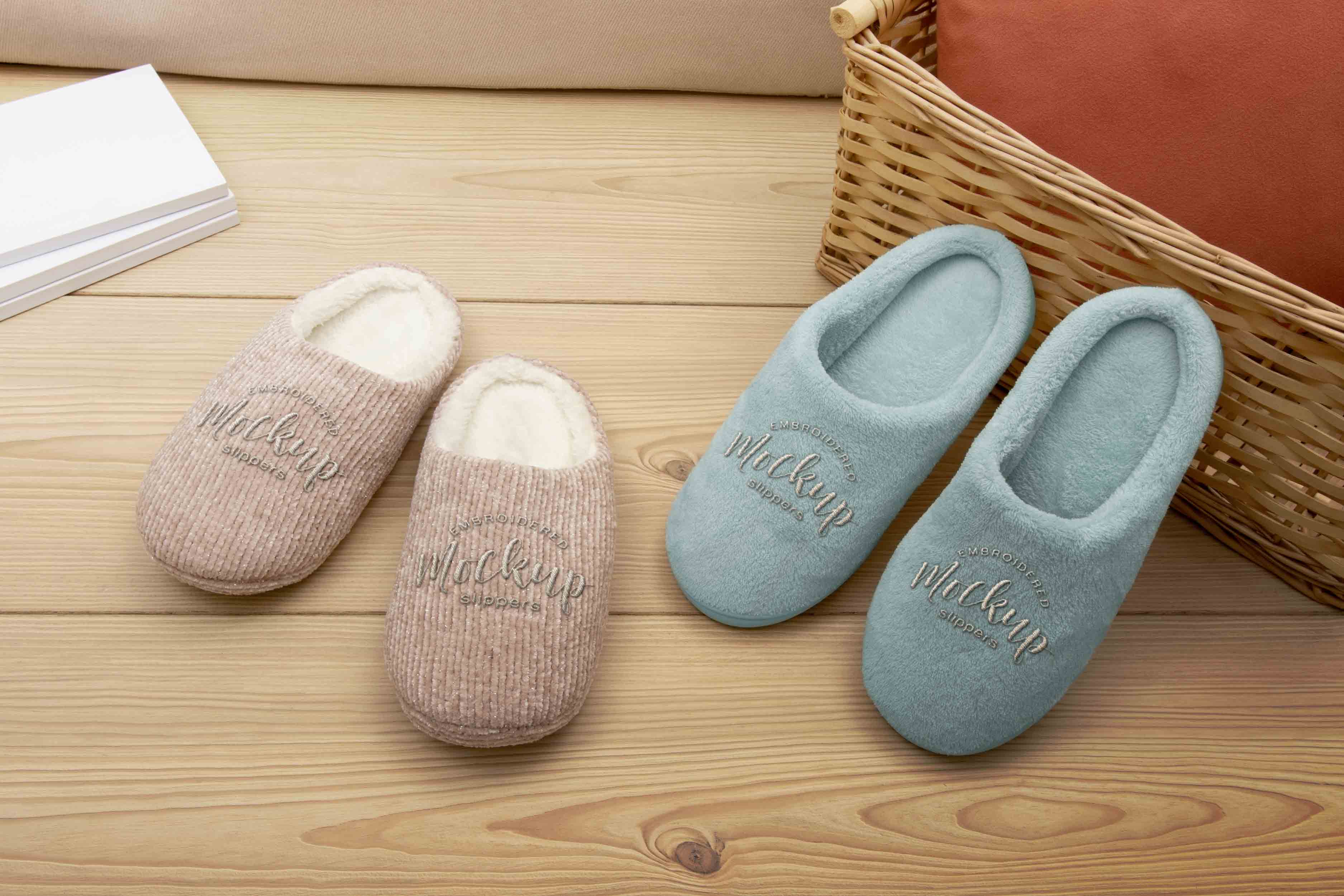 夫妻拖鞋样机贴图