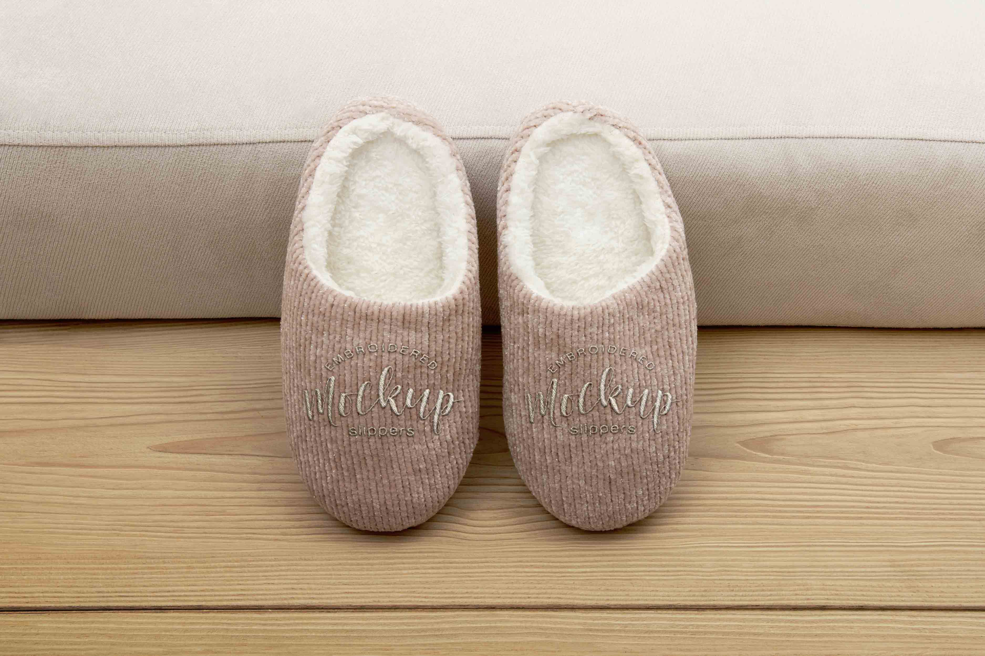 毛拖鞋设计样机贴图