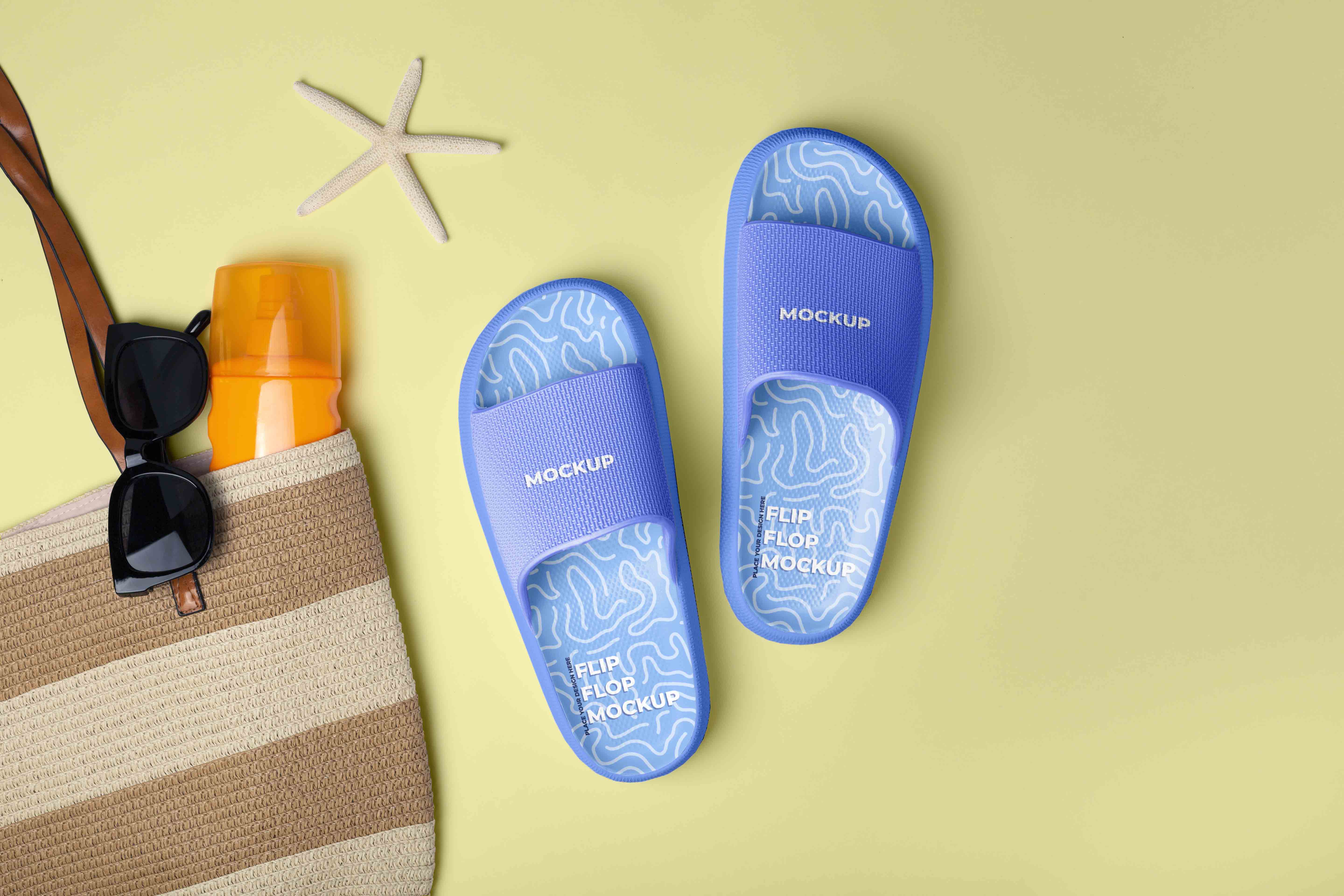 沙滩派对拖鞋设计ps样机