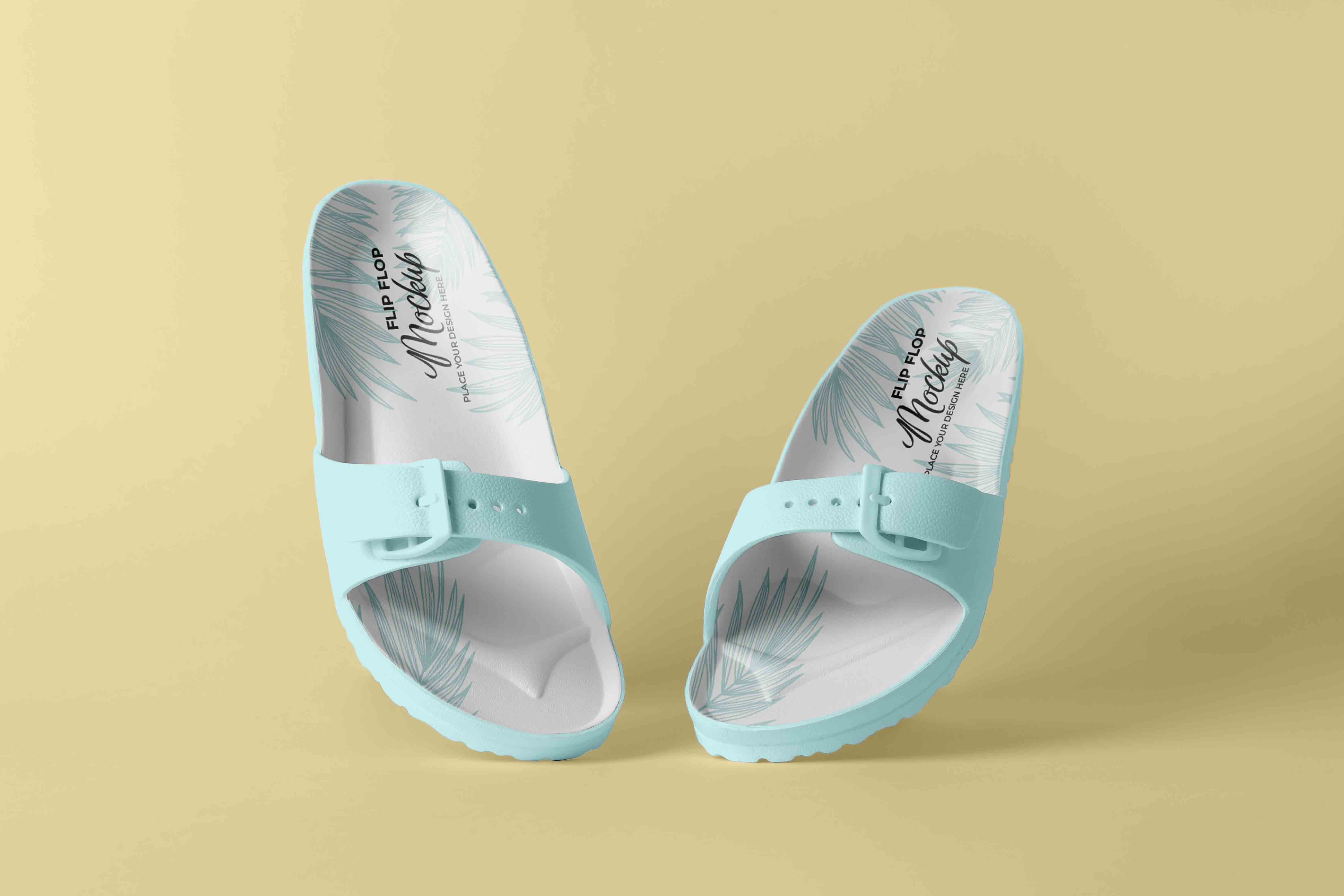 清新风格拖鞋设计样机贴图