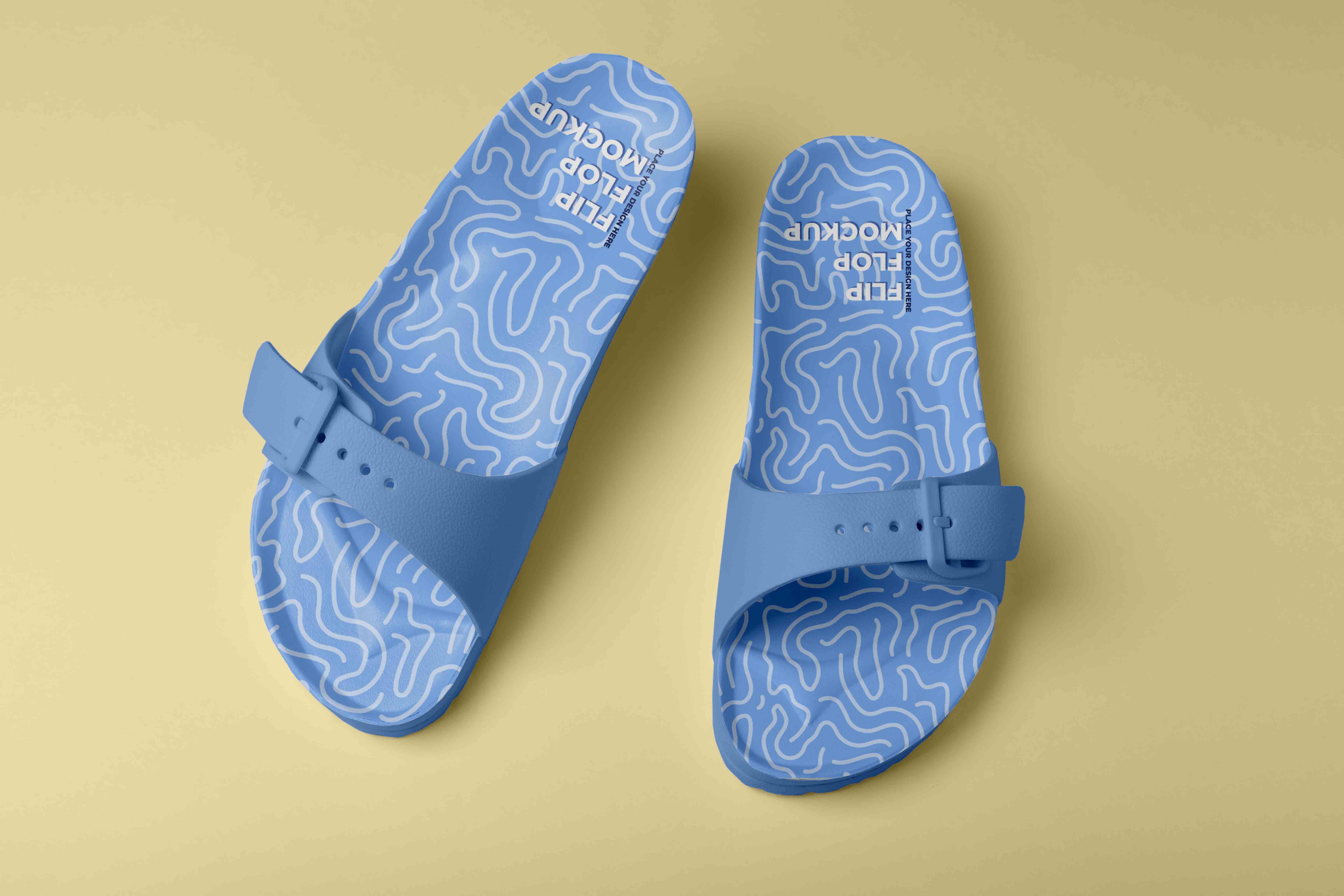 蓝色拖鞋设计图ps样机