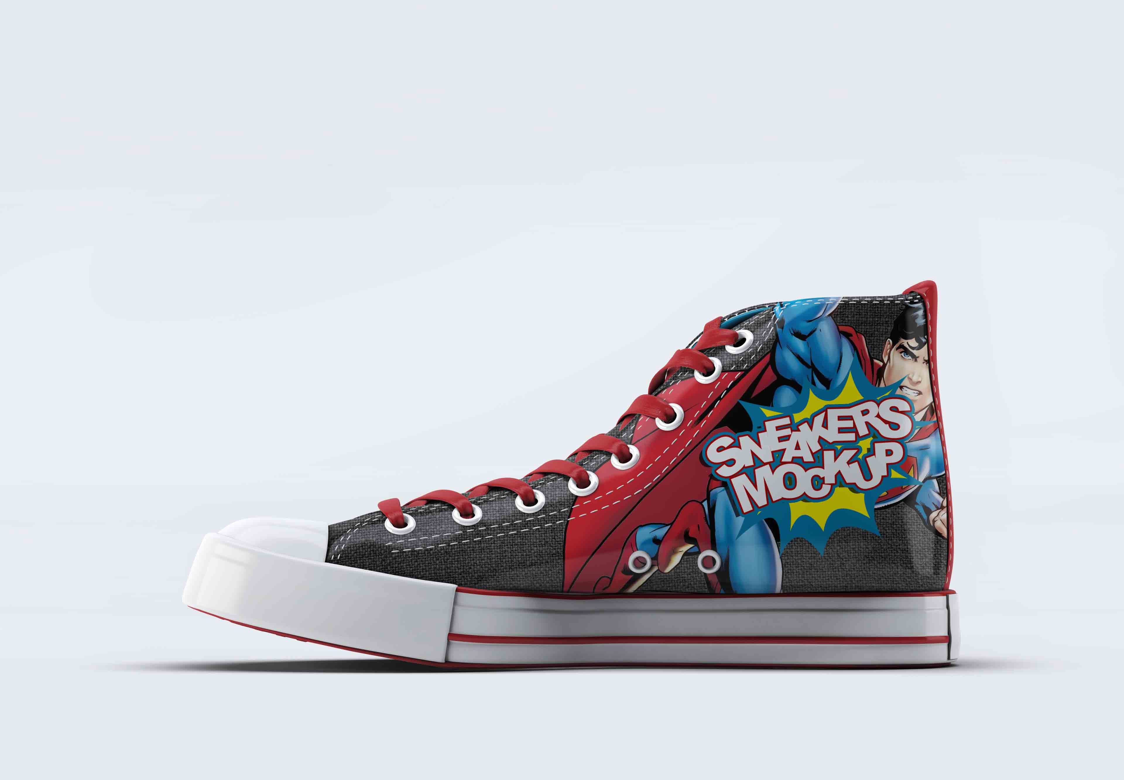 高帮帆布鞋左视图模板