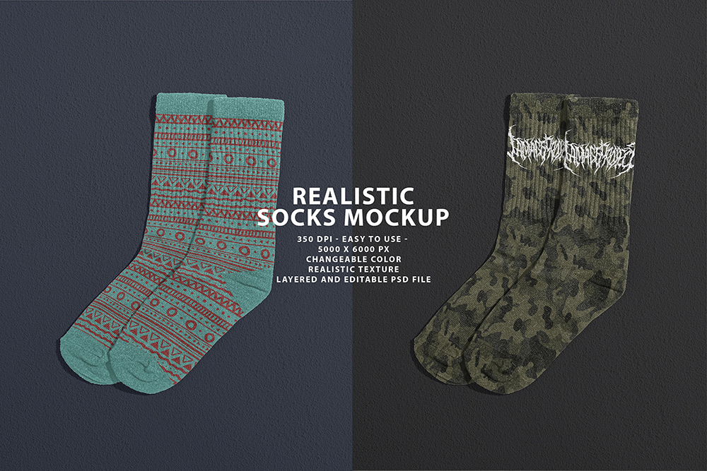 中筒棉袜设计PSD贴图素材