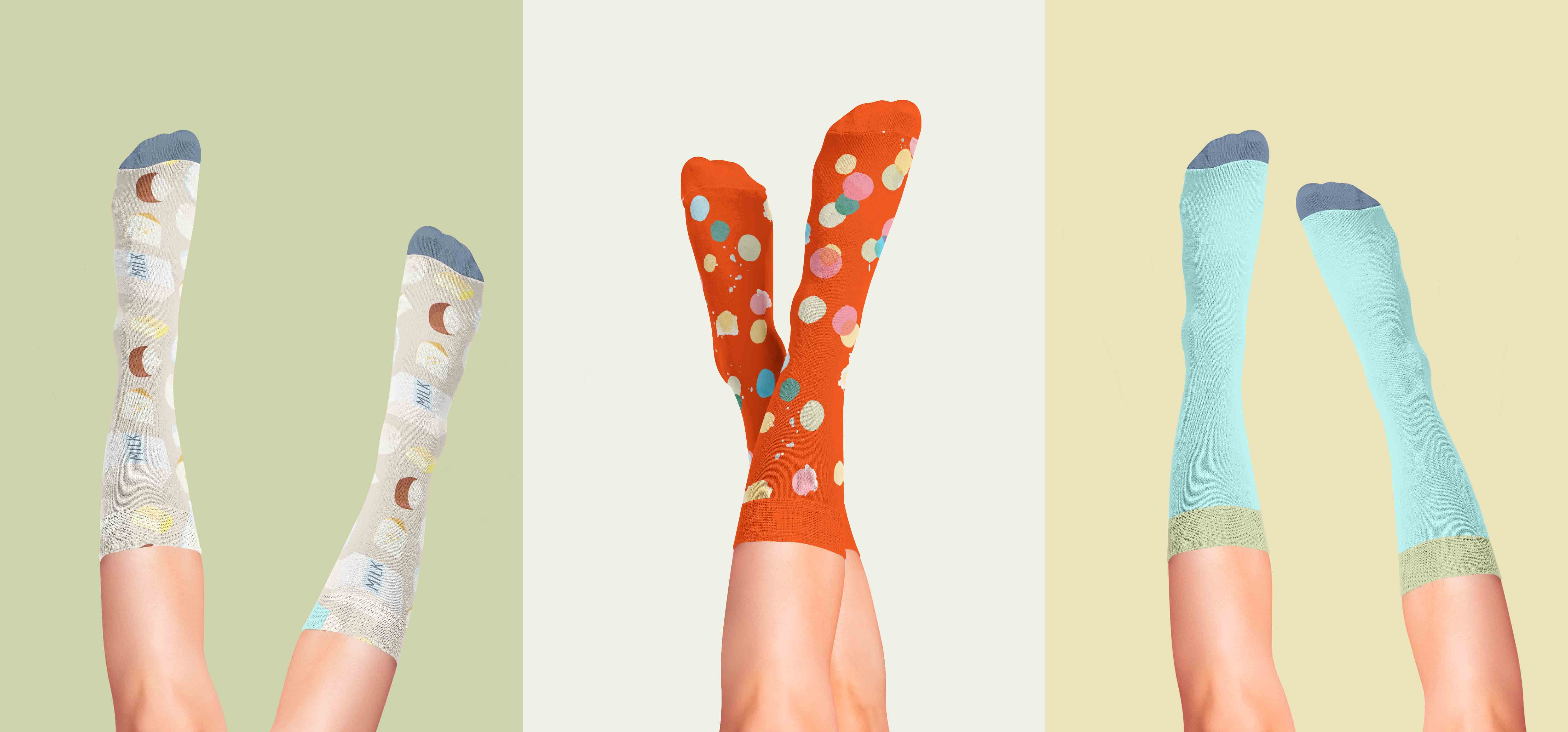 长筒袜设计带脚模psd贴图样机