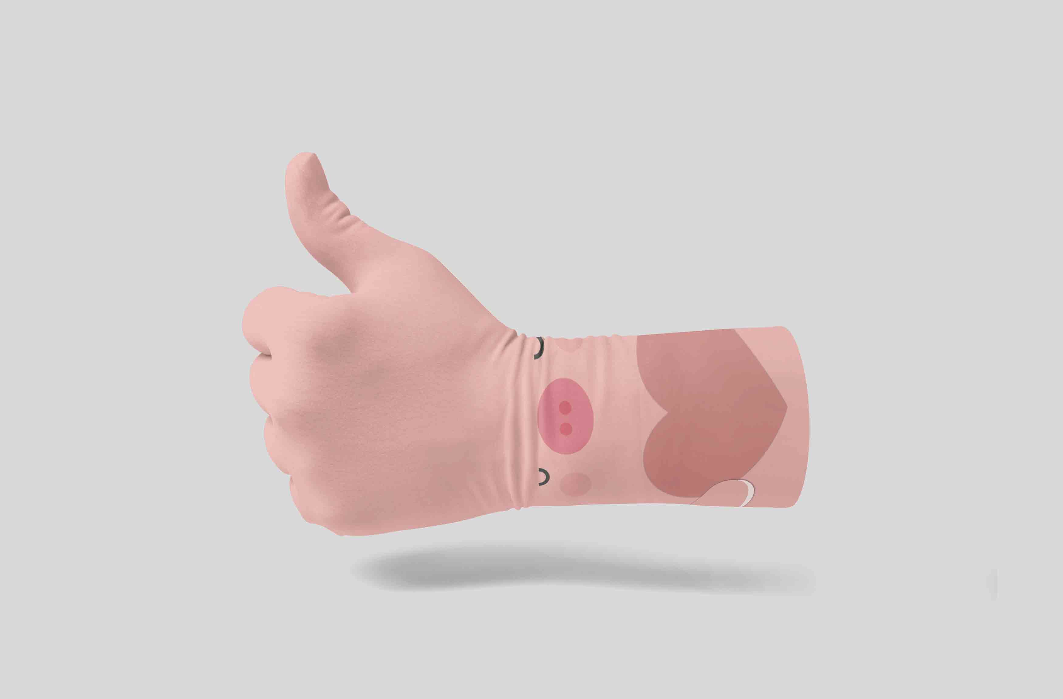 举起大拇指手套设计ps贴图