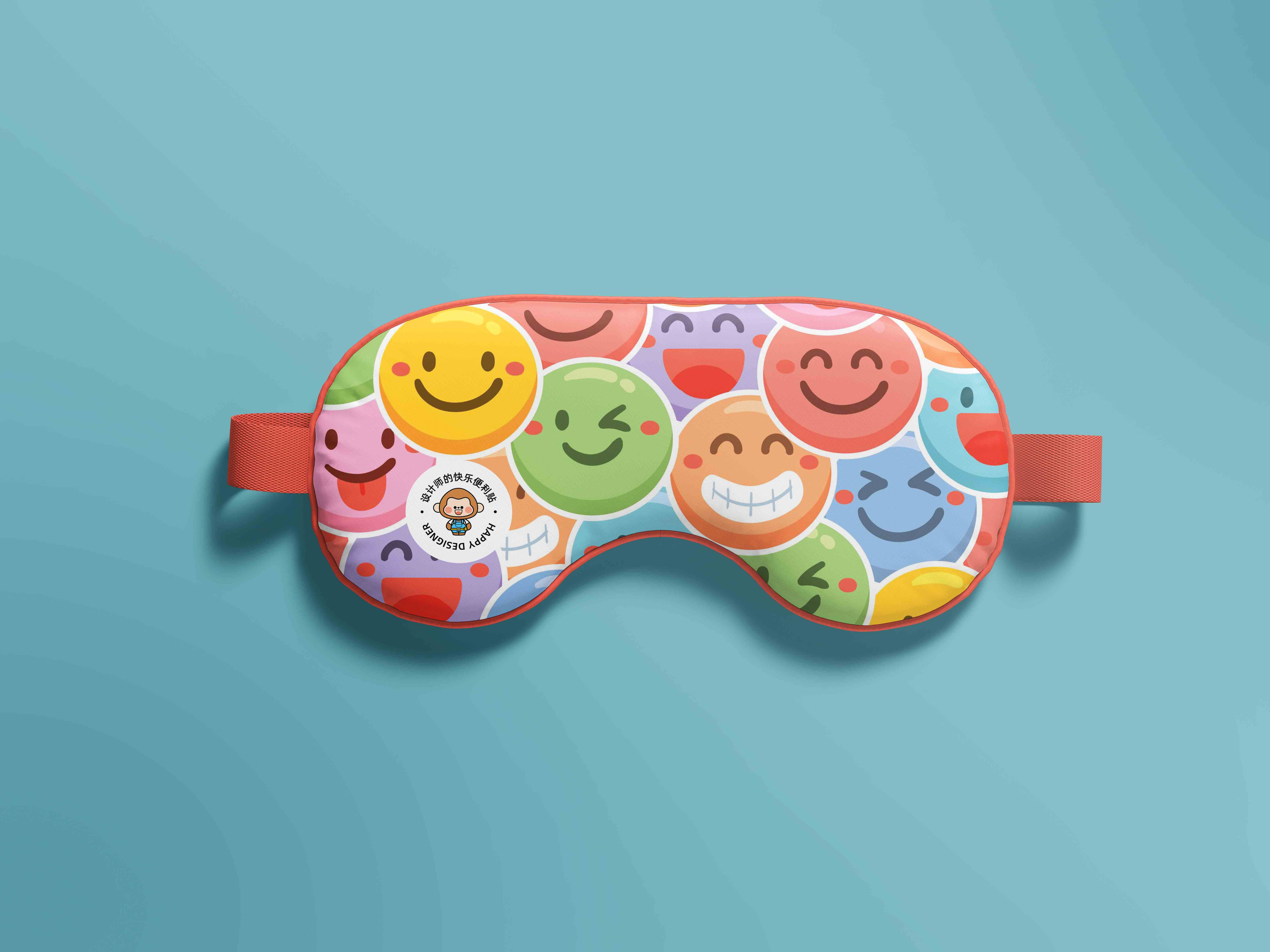 五彩童趣眼罩设计ps贴图