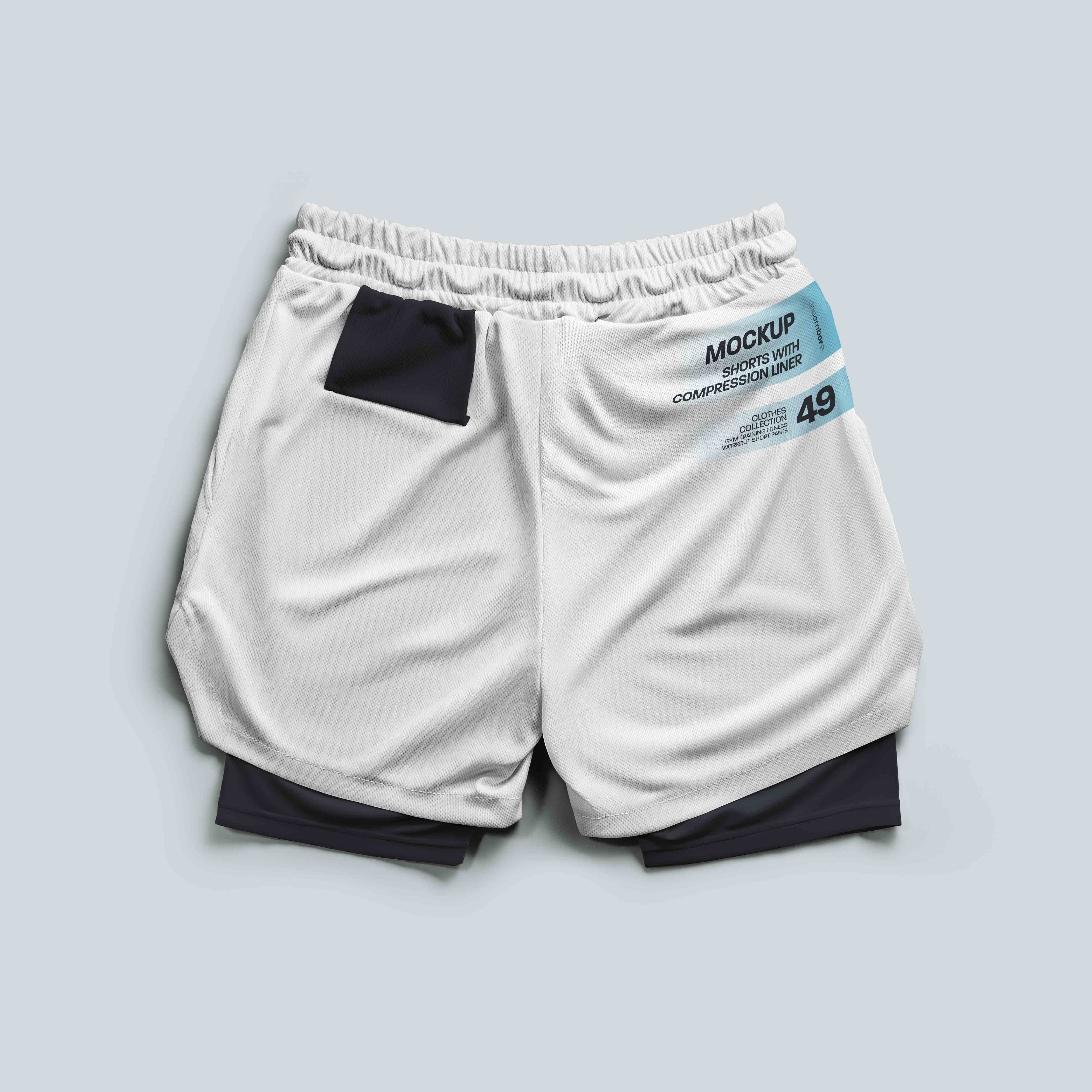 健身短裤psd贴图样机