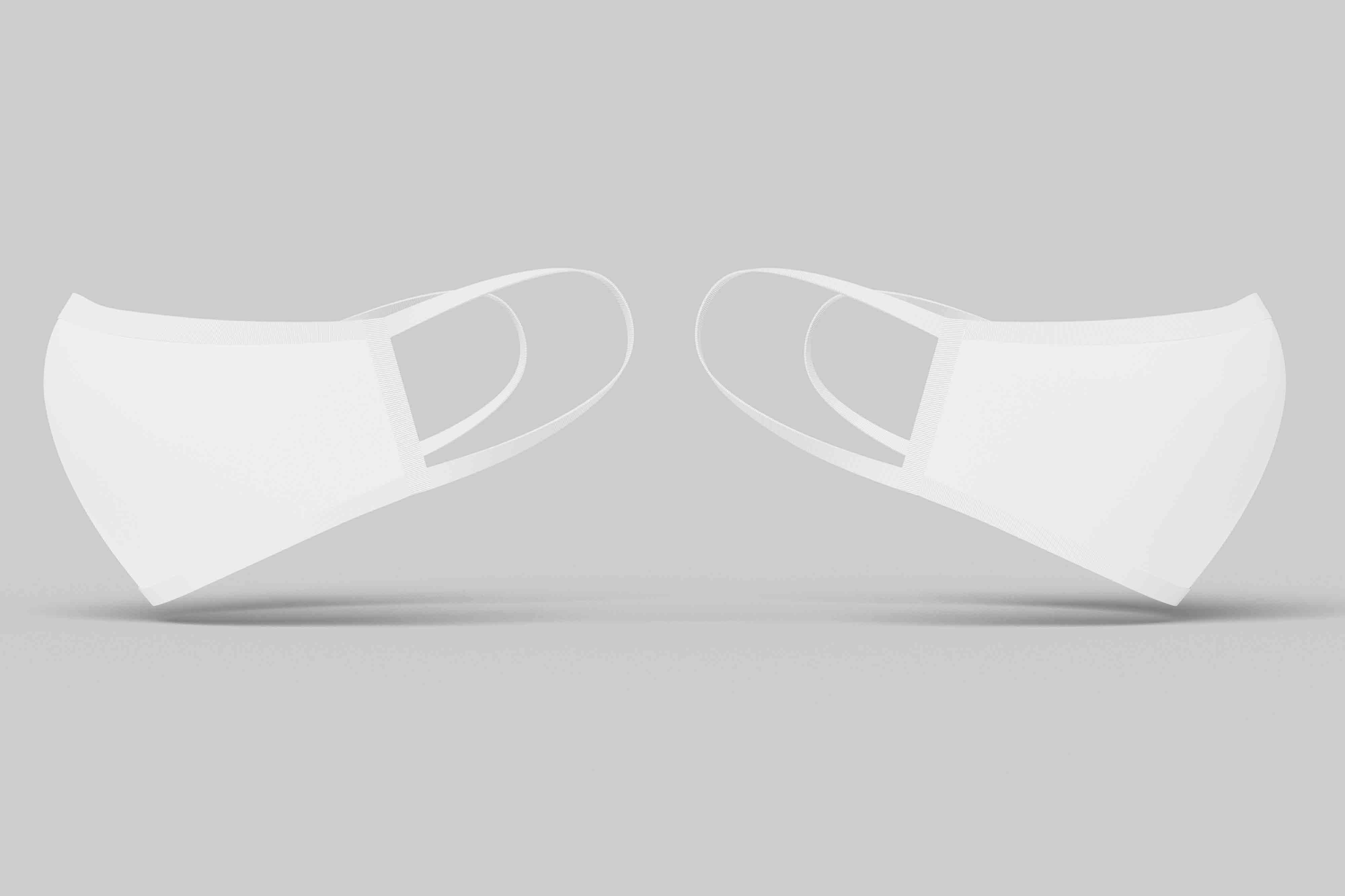 口罩佩戴设计psd智能贴图样机素材