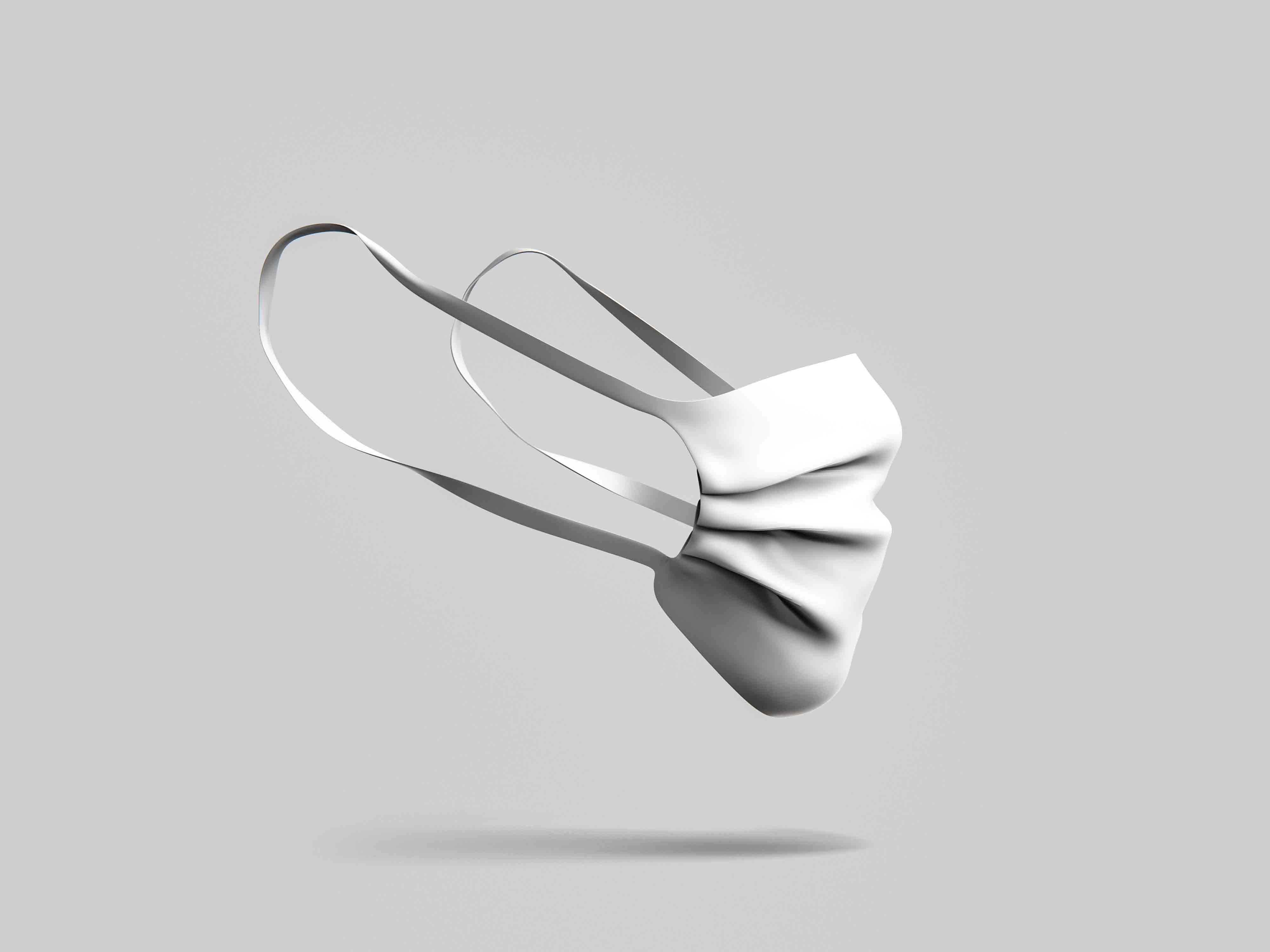 口罩侧面褶皱展示psd智能贴图样机素材