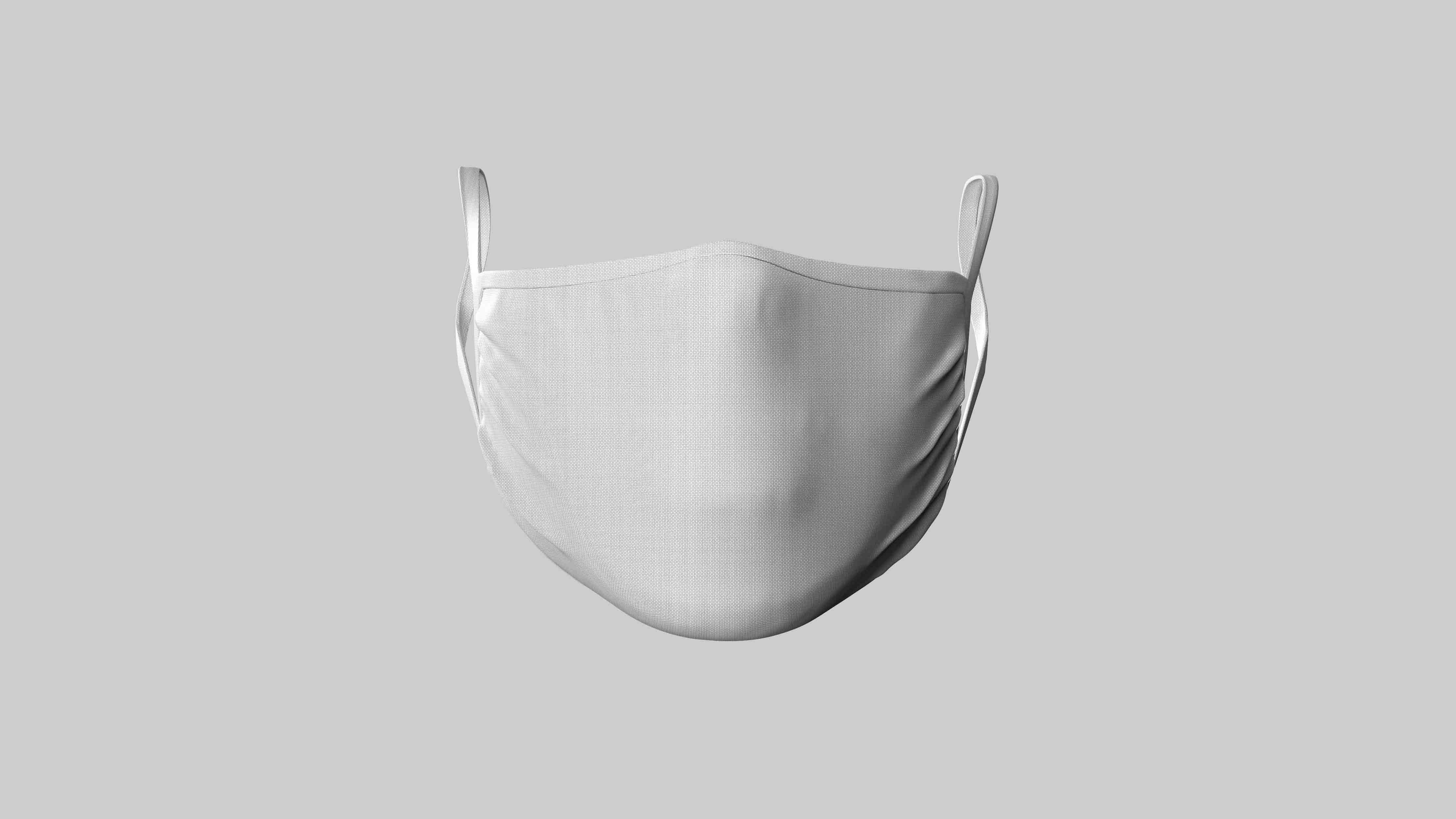 口罩前视图效果图ps智能贴图素材