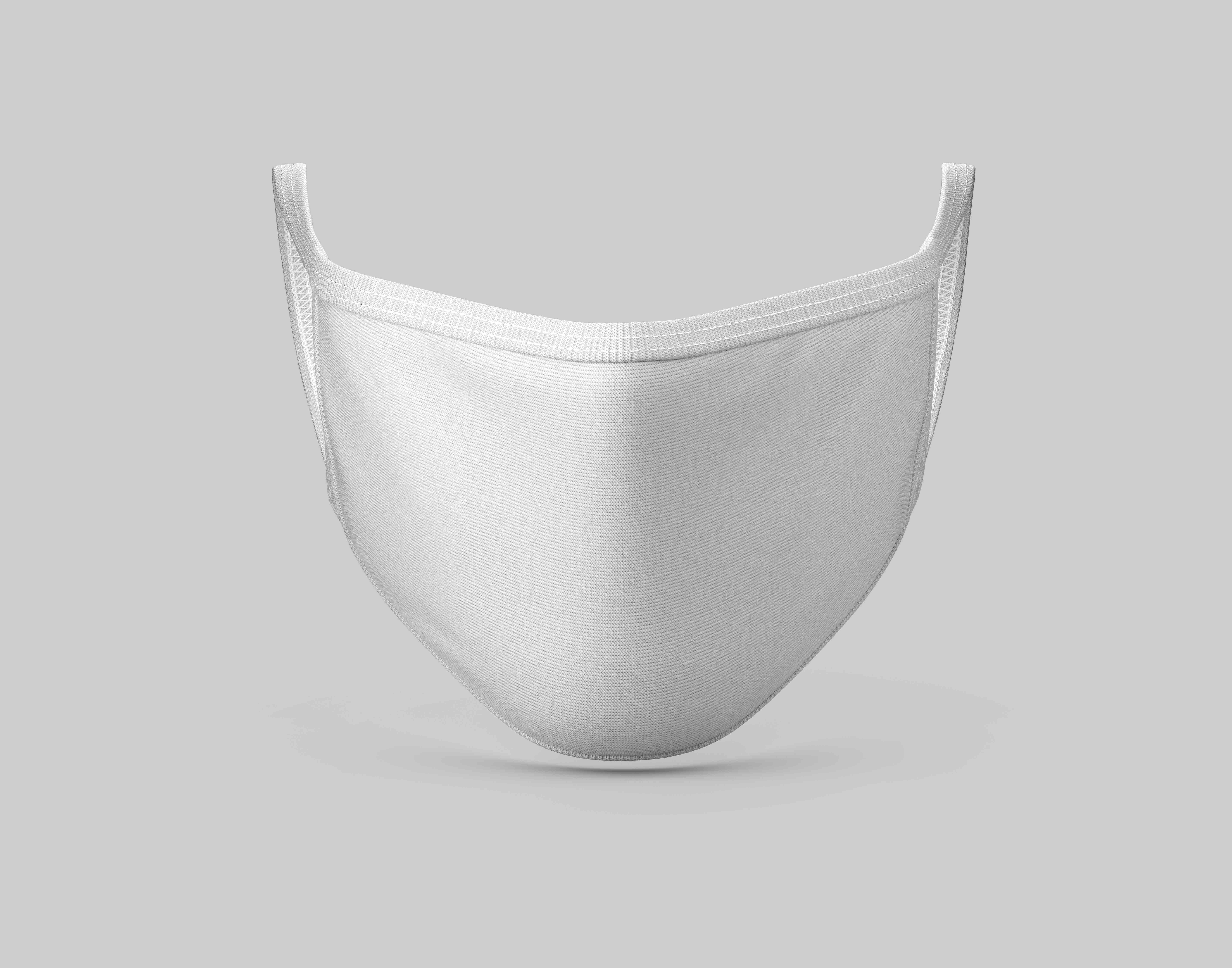 口罩前视图设计psd智能贴图样机素材