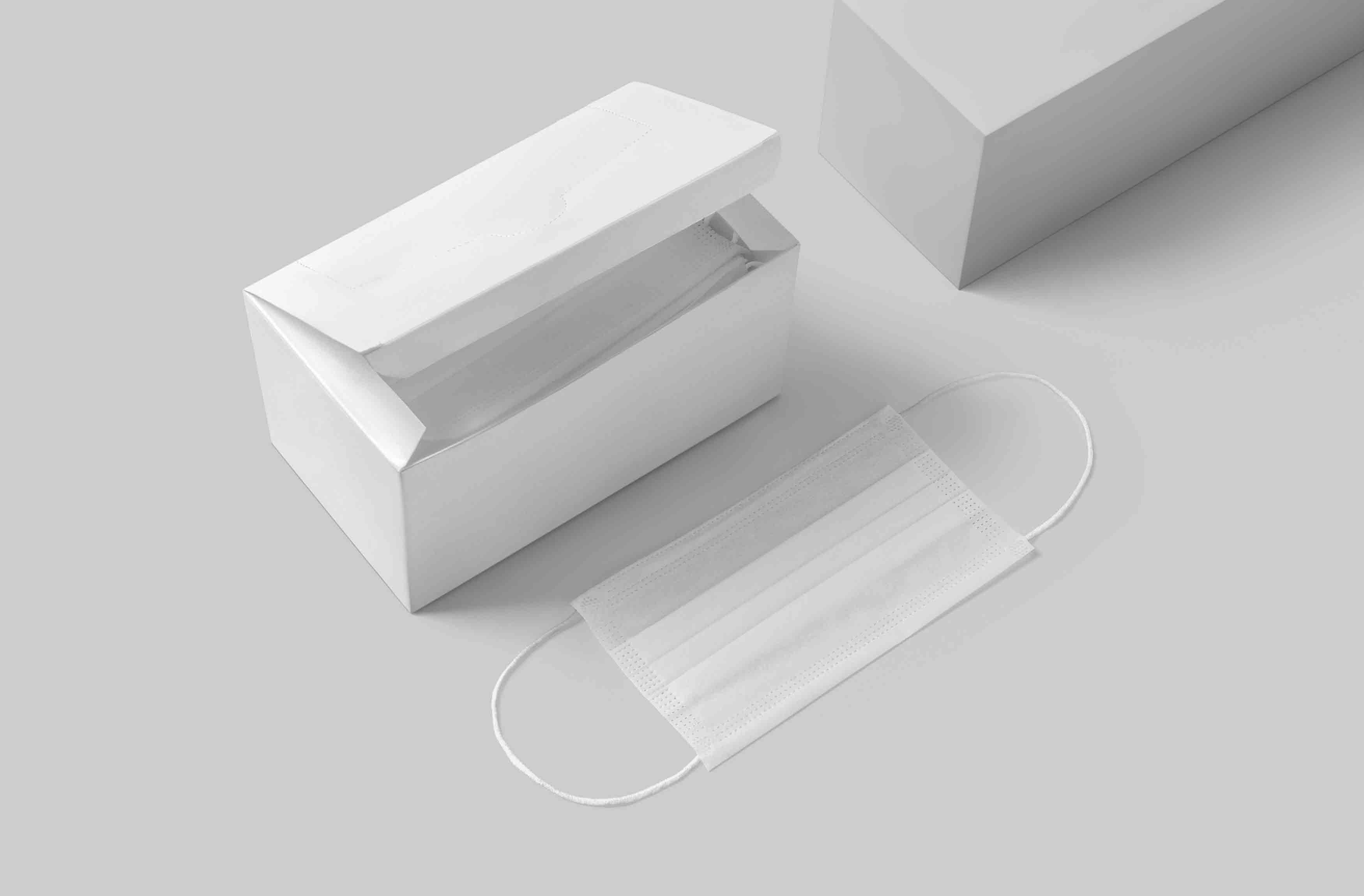 口罩包装设计psd智能贴图样机素材