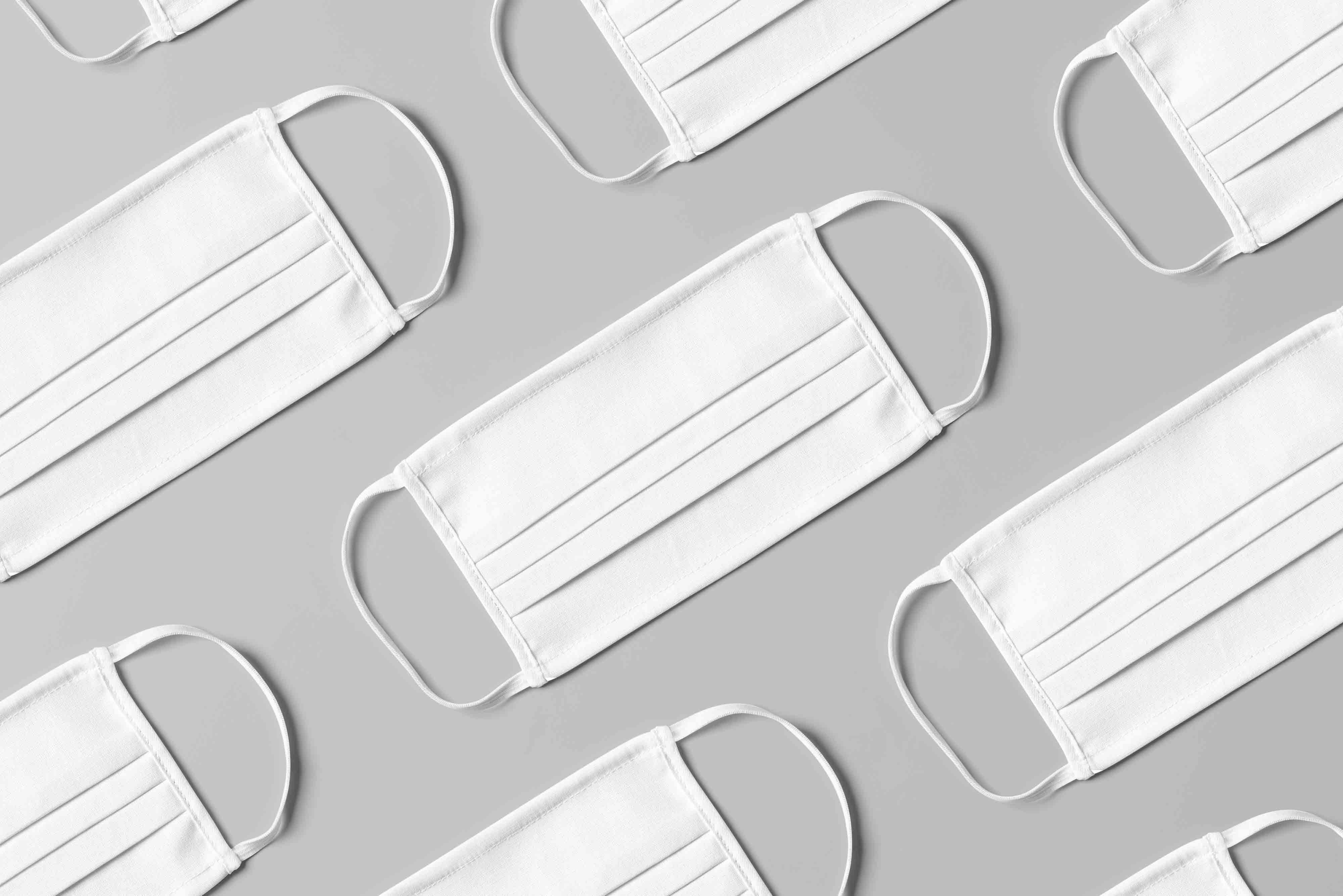 口罩扁平化设计效果图ps智能贴图素材