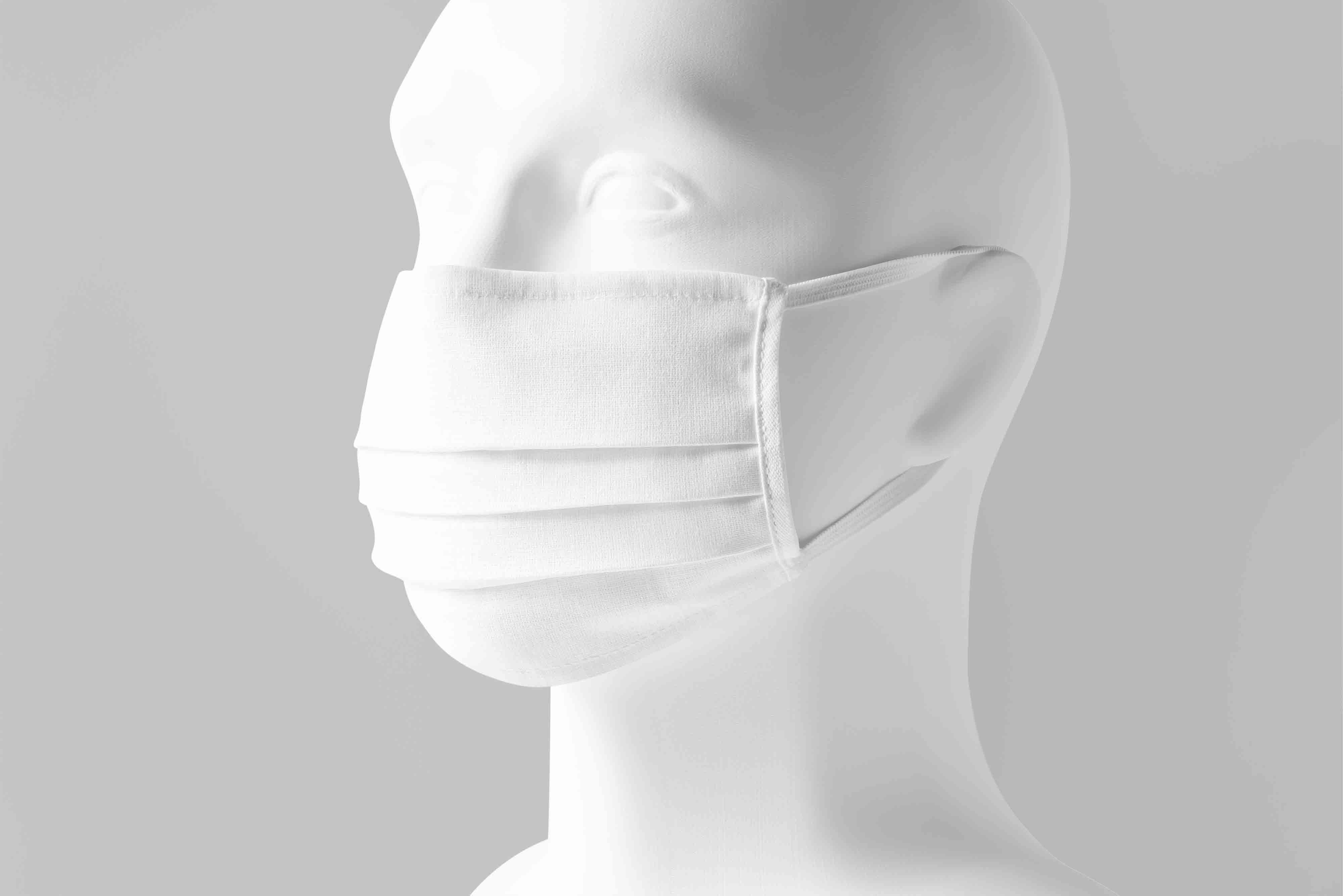 口罩模特展示psd智能贴图样机素材