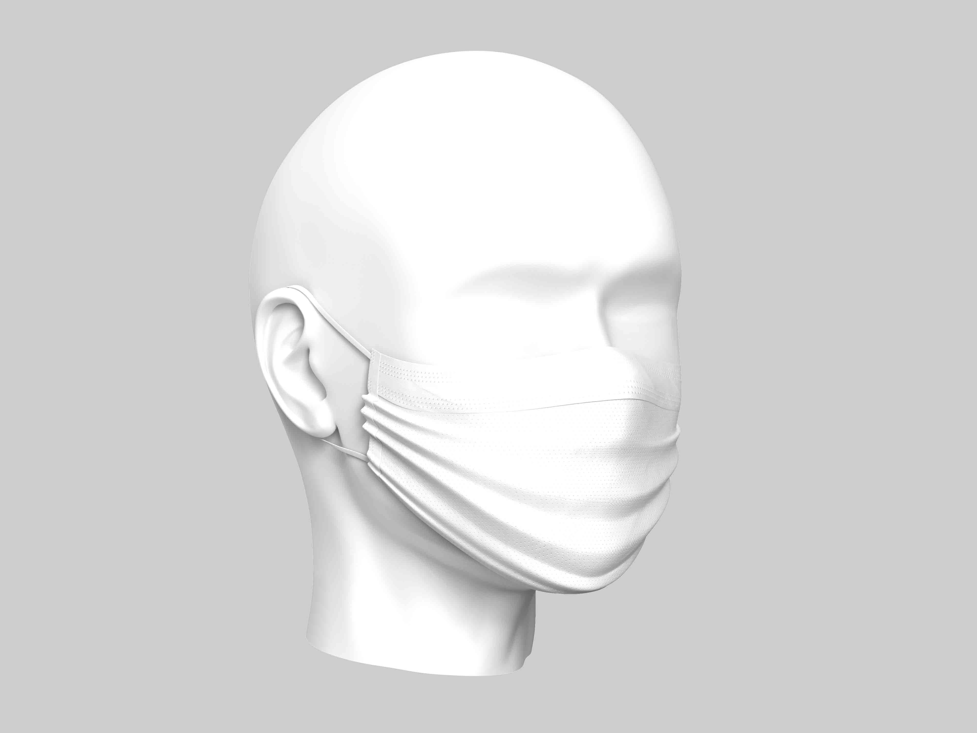 口罩模特演示psd智能贴图样机素材