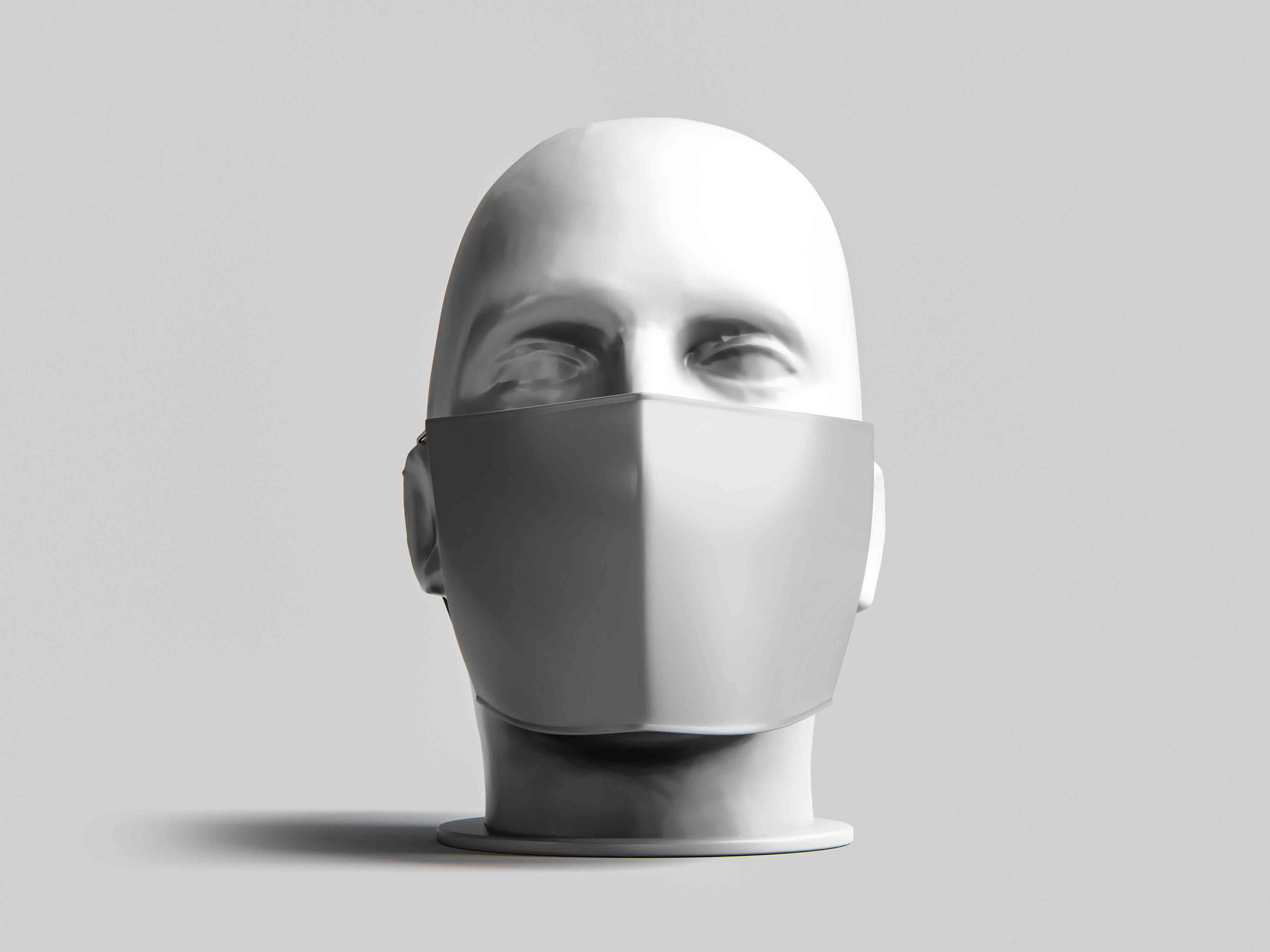 口罩模特演示ps智能贴图素材