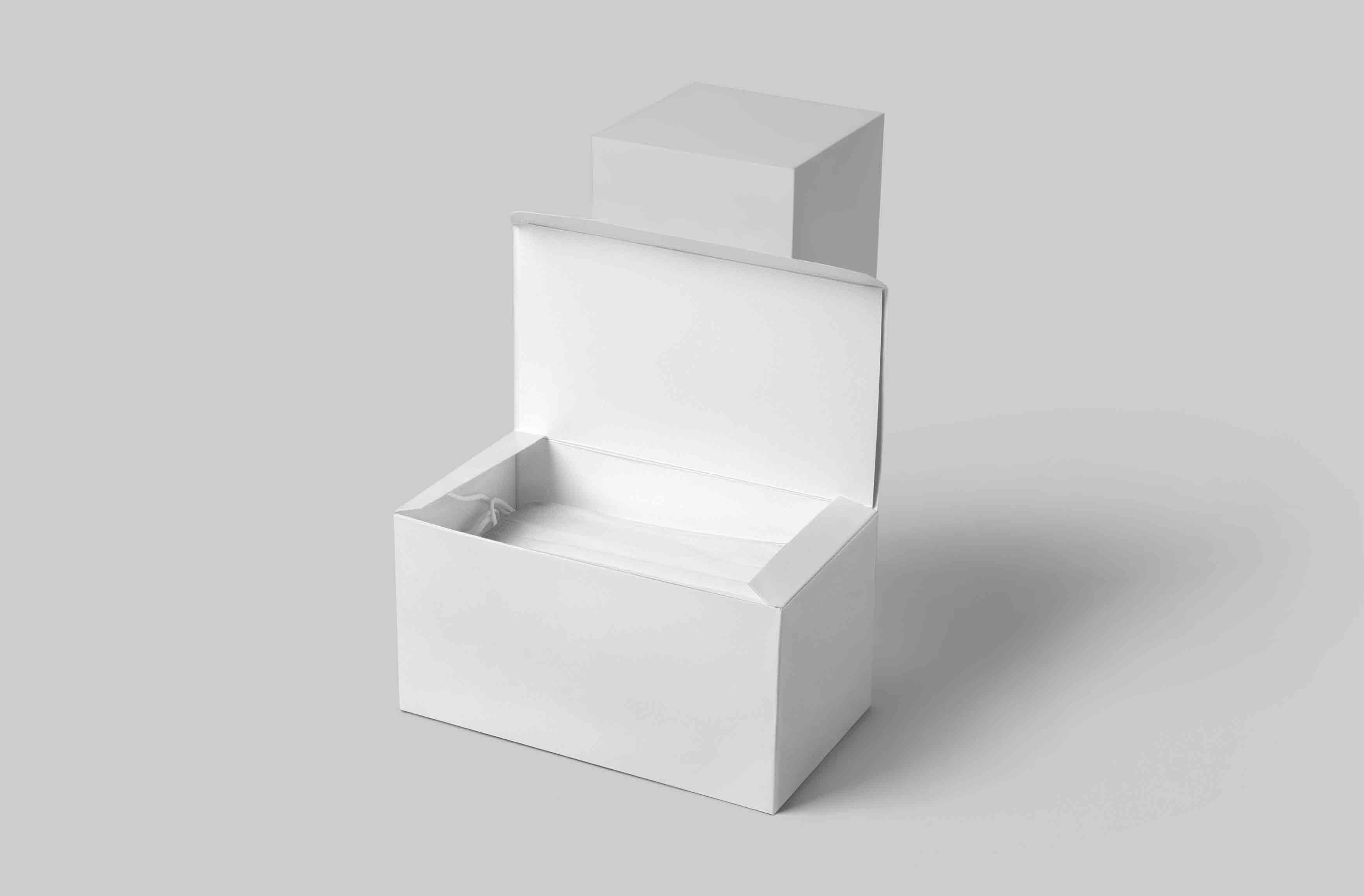 口罩盒子设计psd智能贴图样机素材