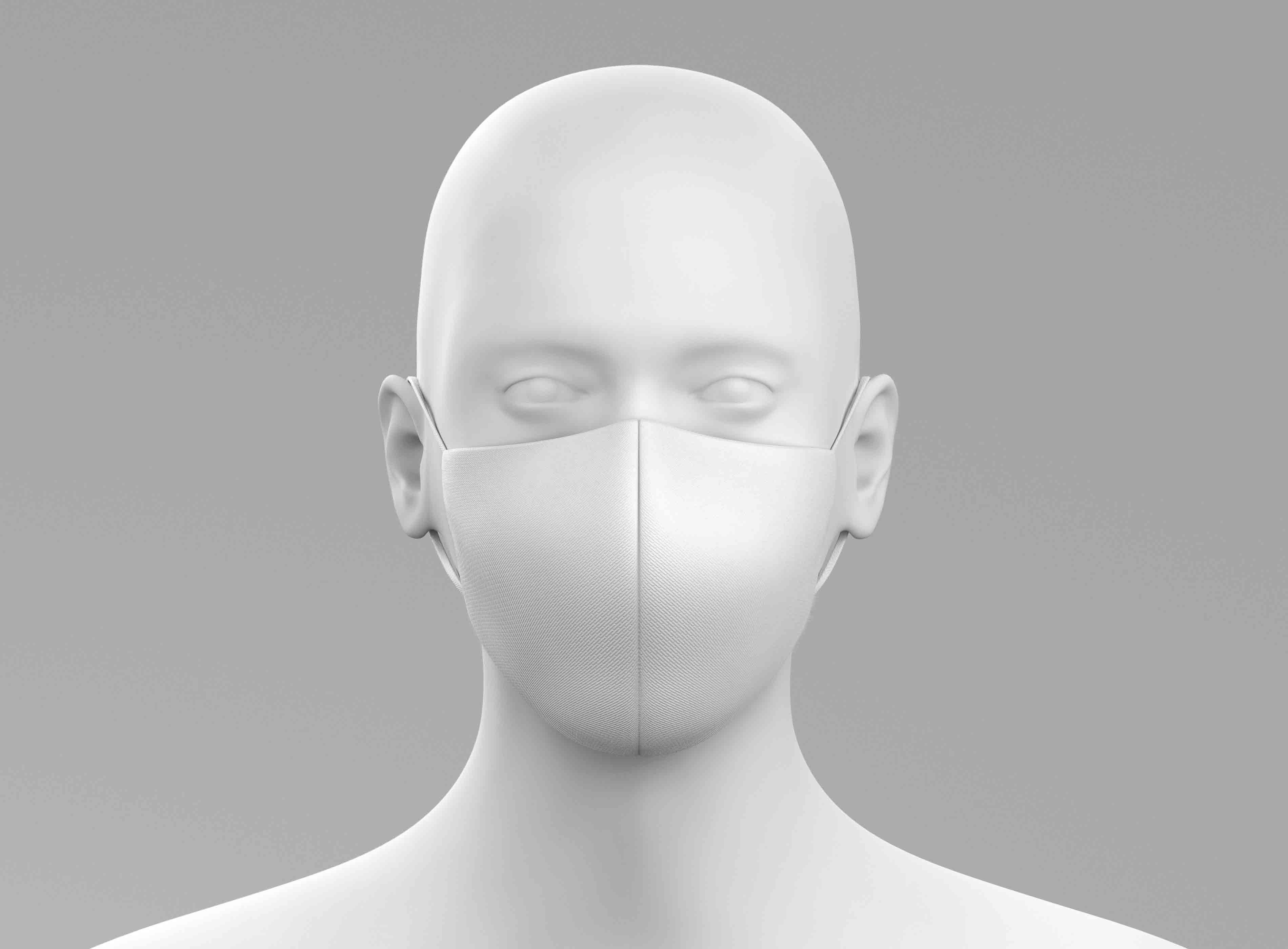 口罩设计专业展示psd智能贴图样机素材