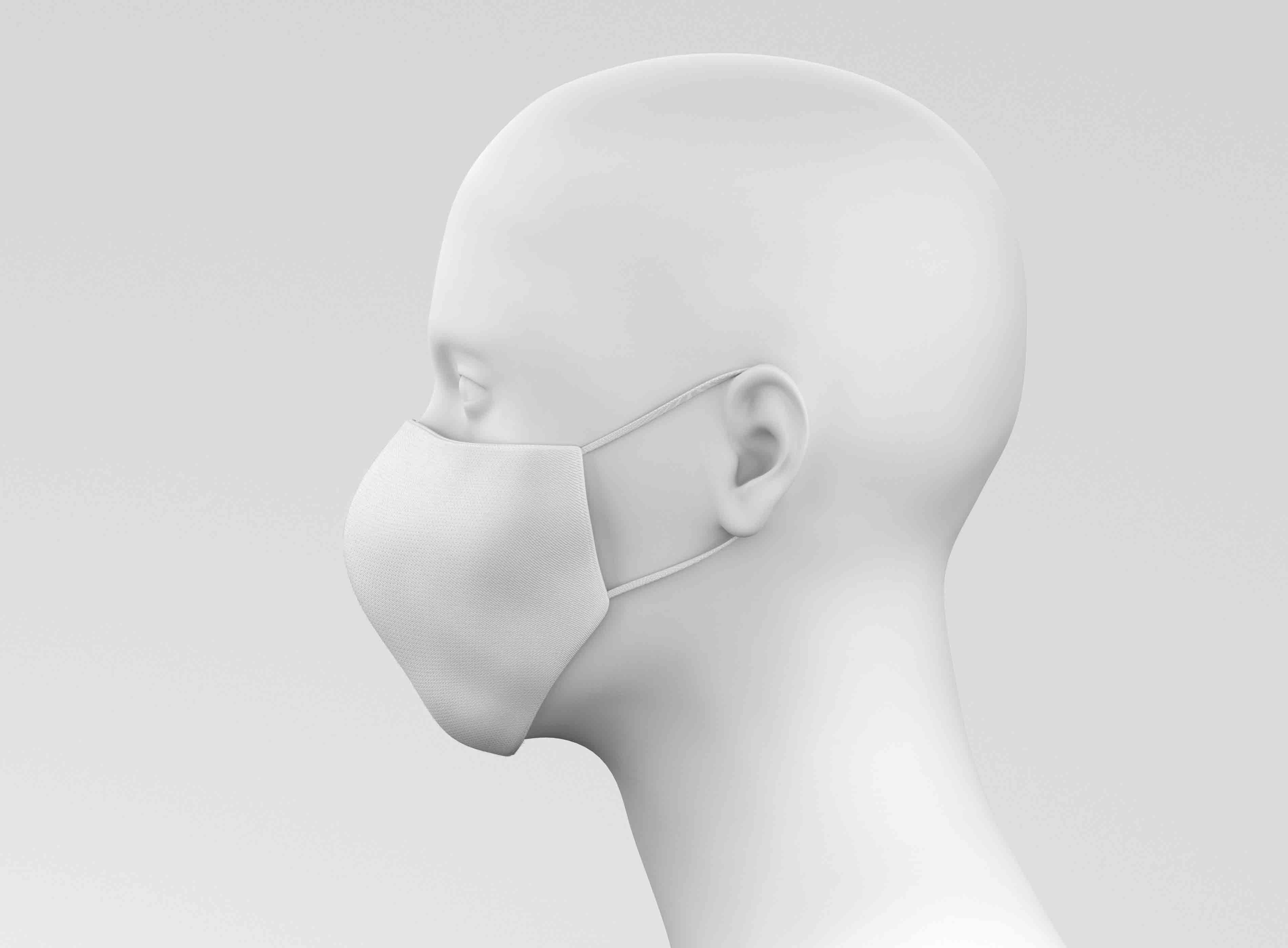 口罩设计图ps智能贴图模板