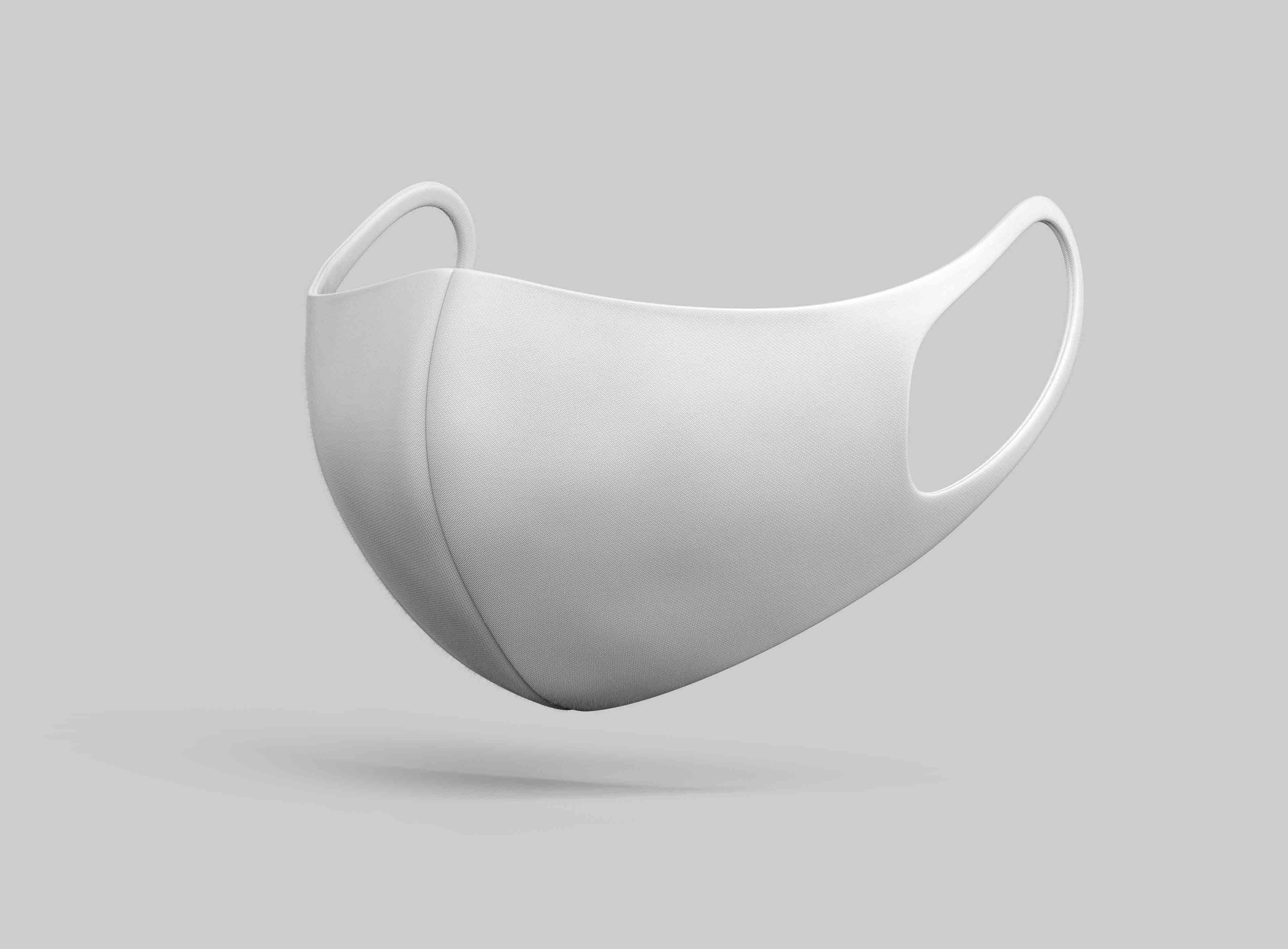 口罩设计概念图psd智能贴图样机素材