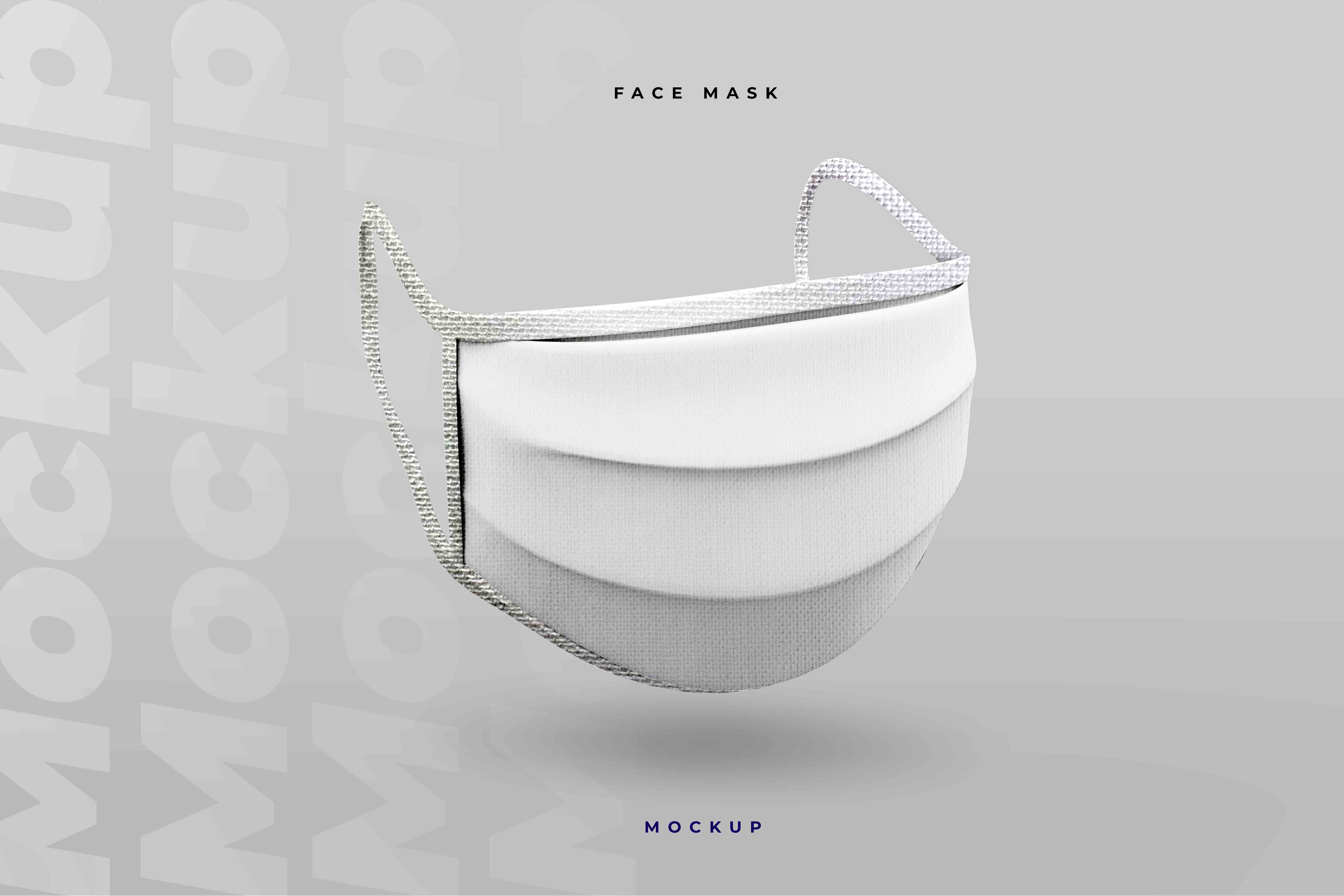 口罩设计白模ps智能贴图素材