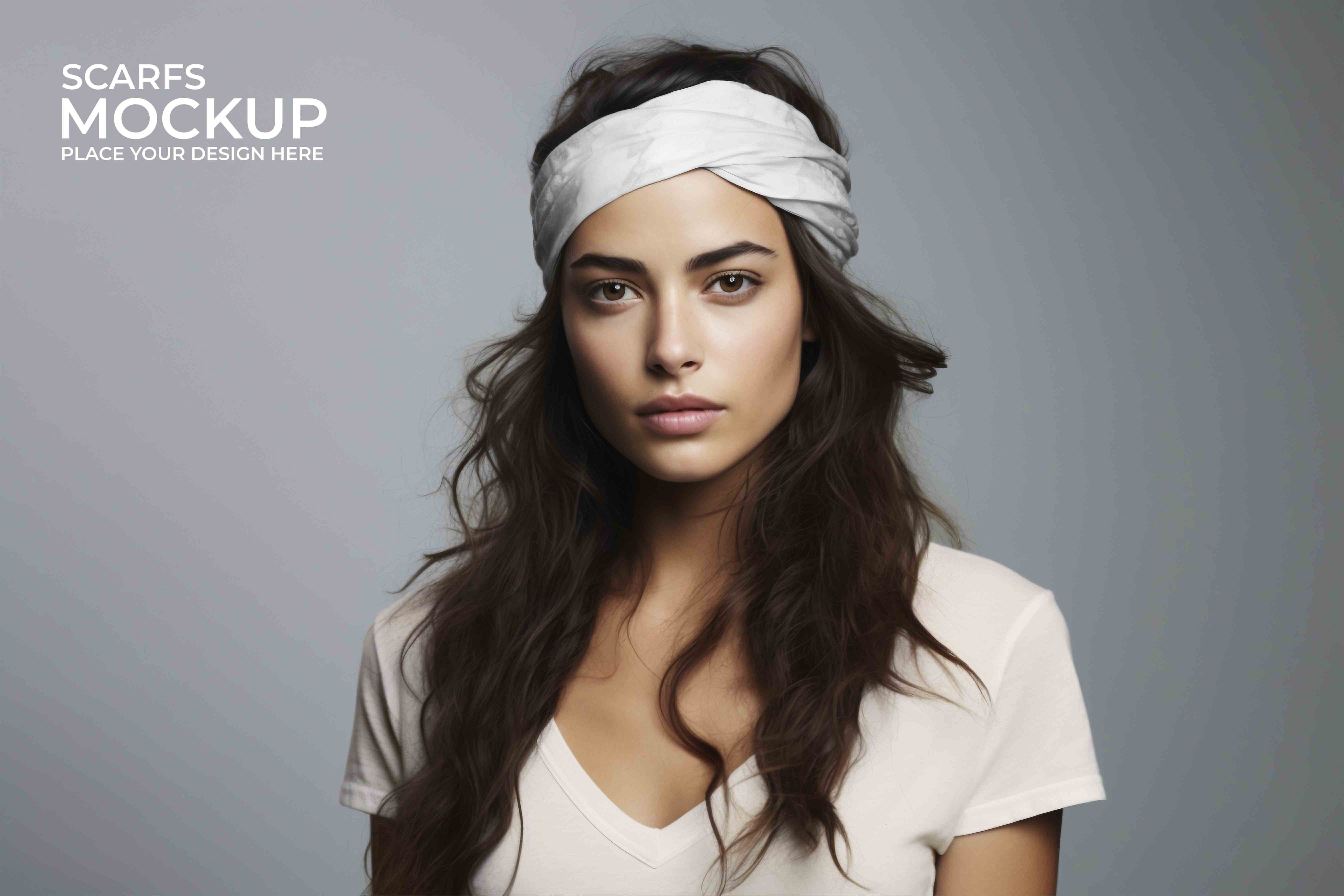 头巾mockups贴图模板素材