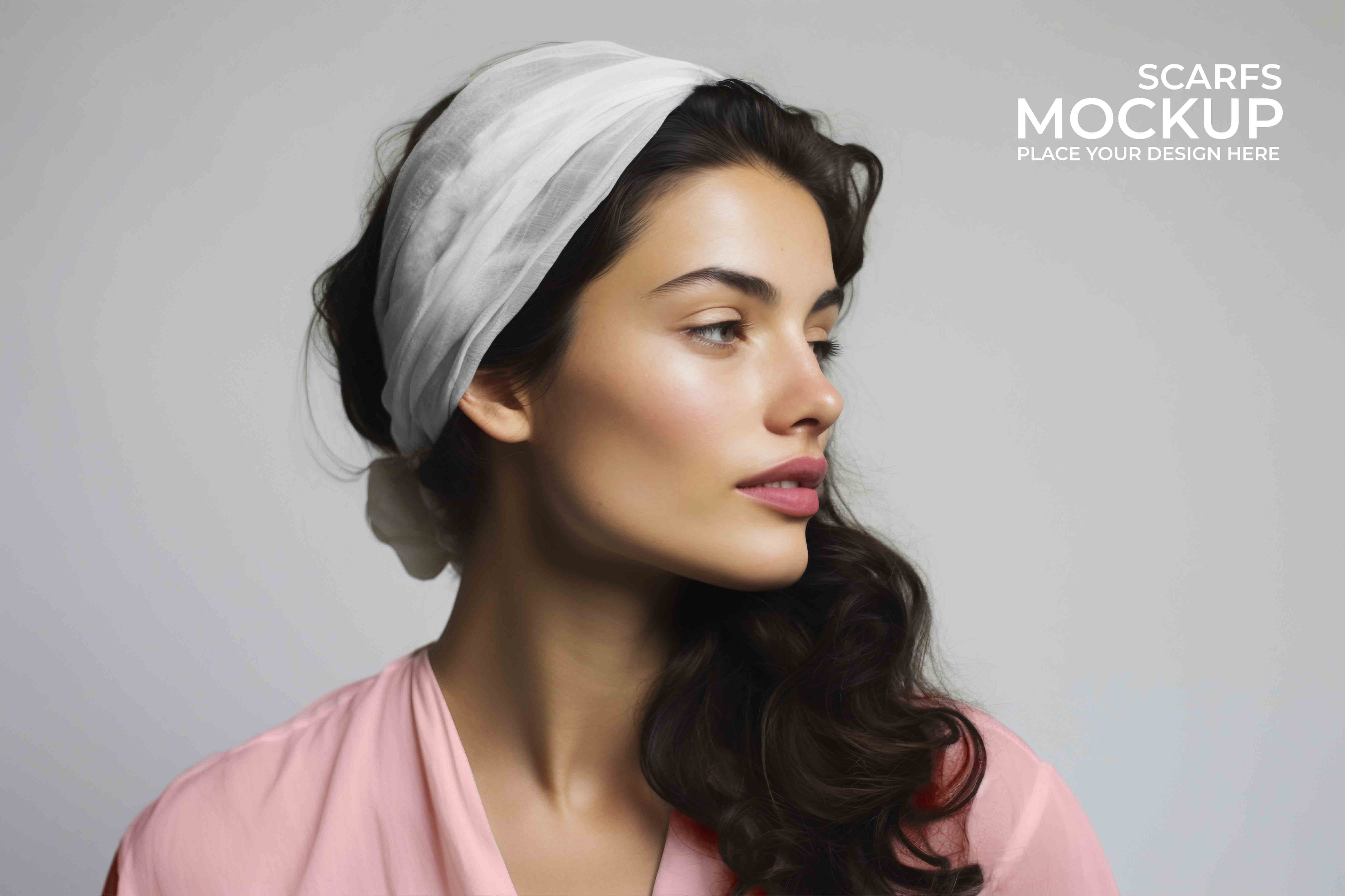 头巾设计psd样机模型