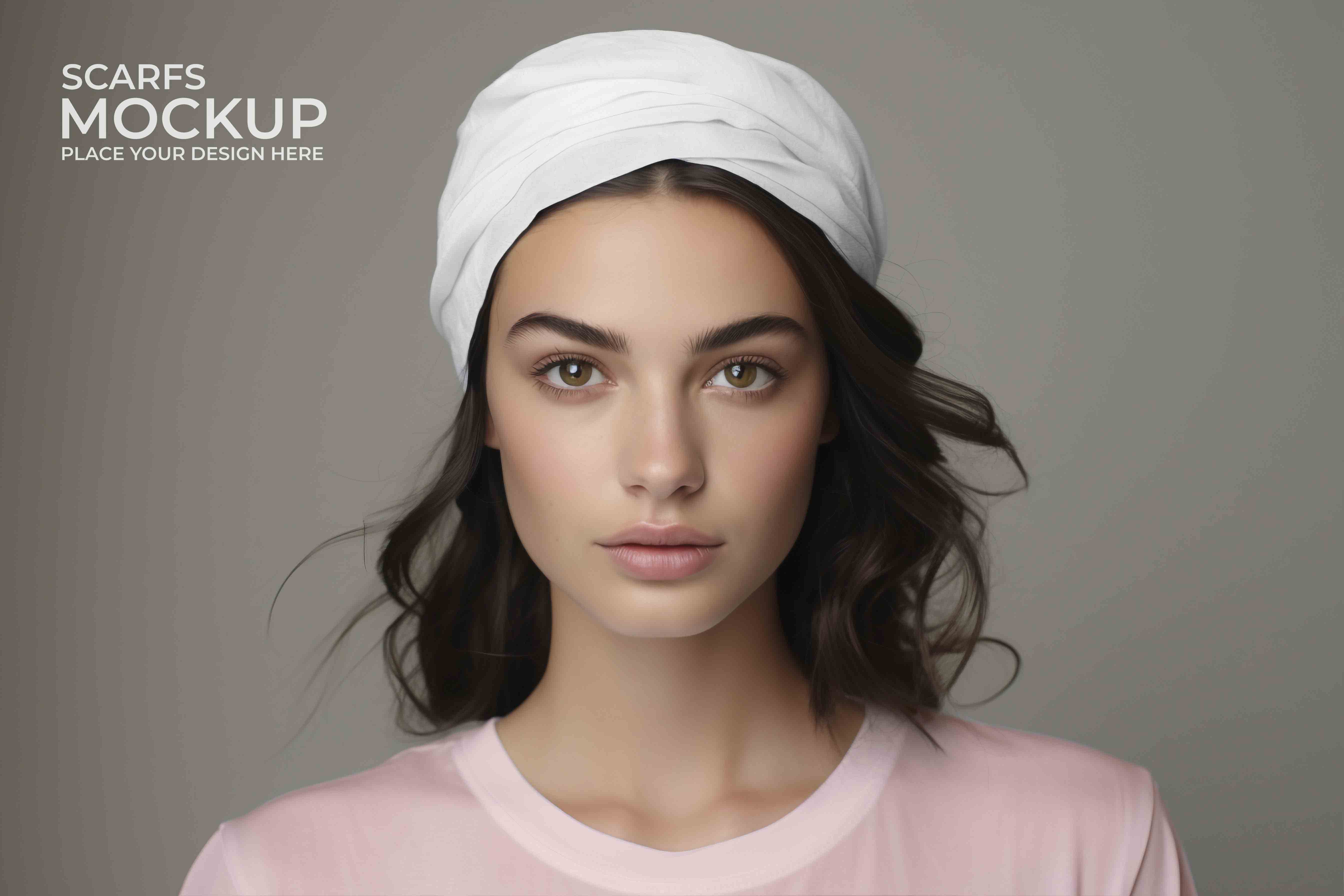 头巾设计ps样机素材