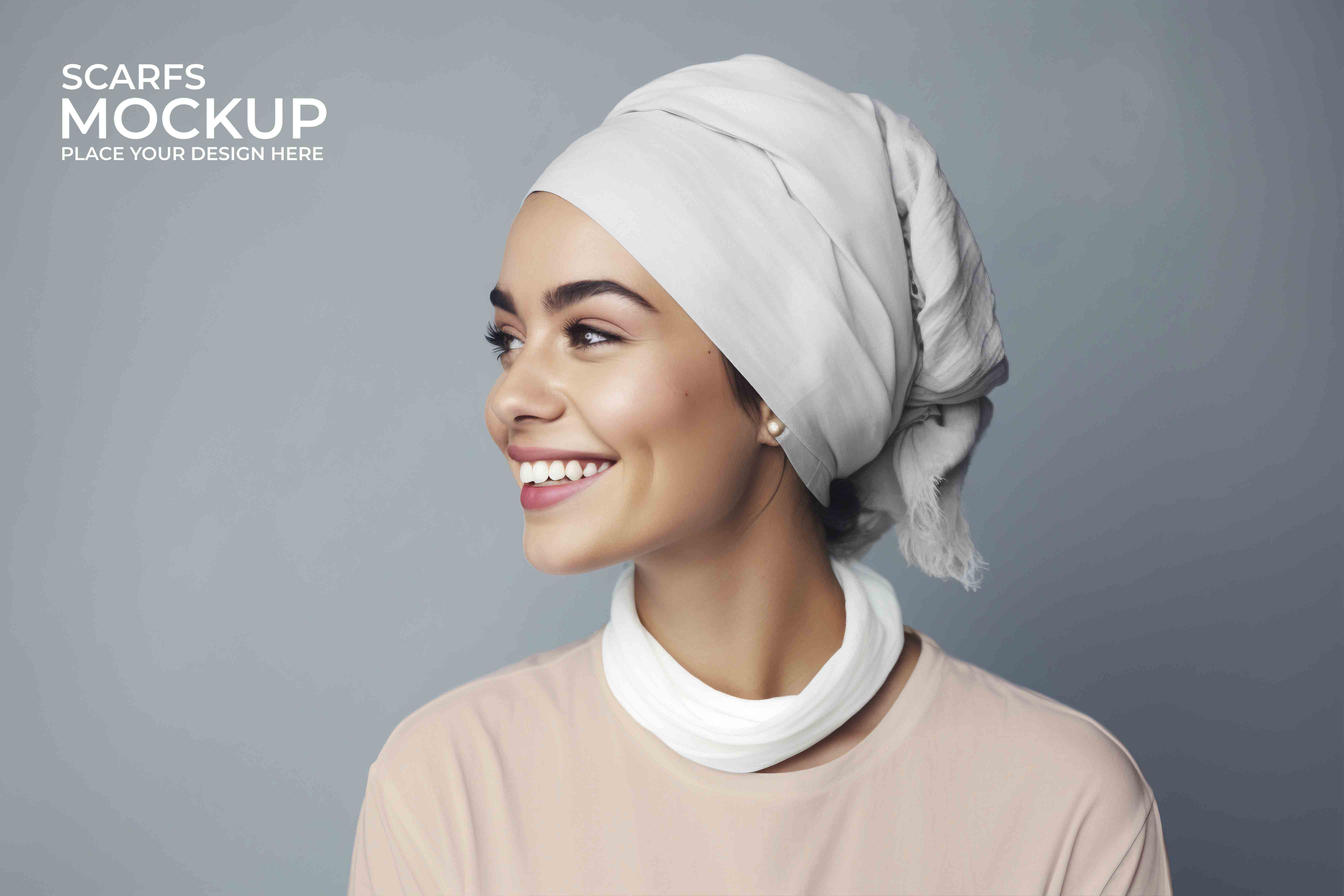 头巾设计展示模特贴图