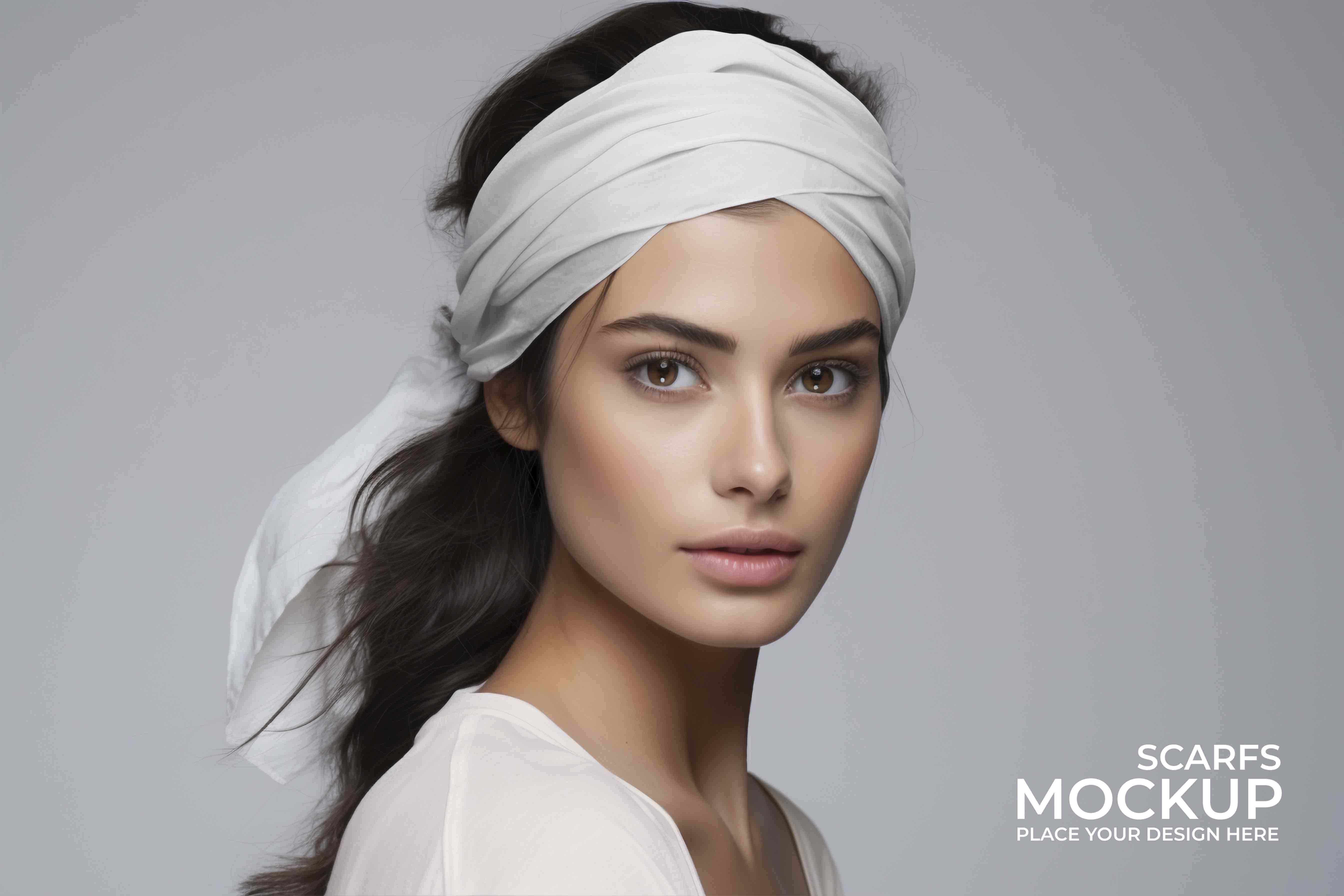 头巾设计效果图mockups