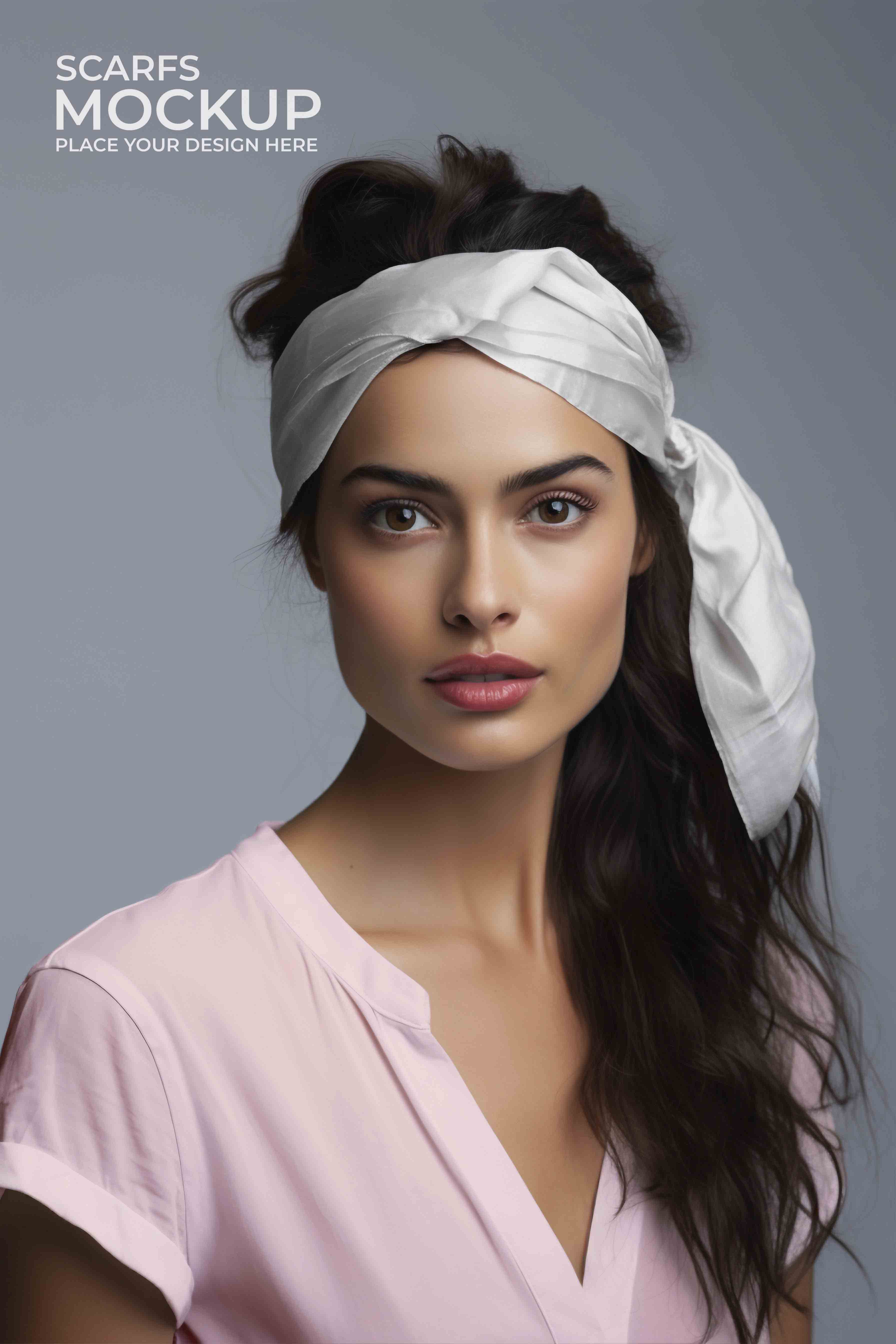 头巾设计正面mockups贴图