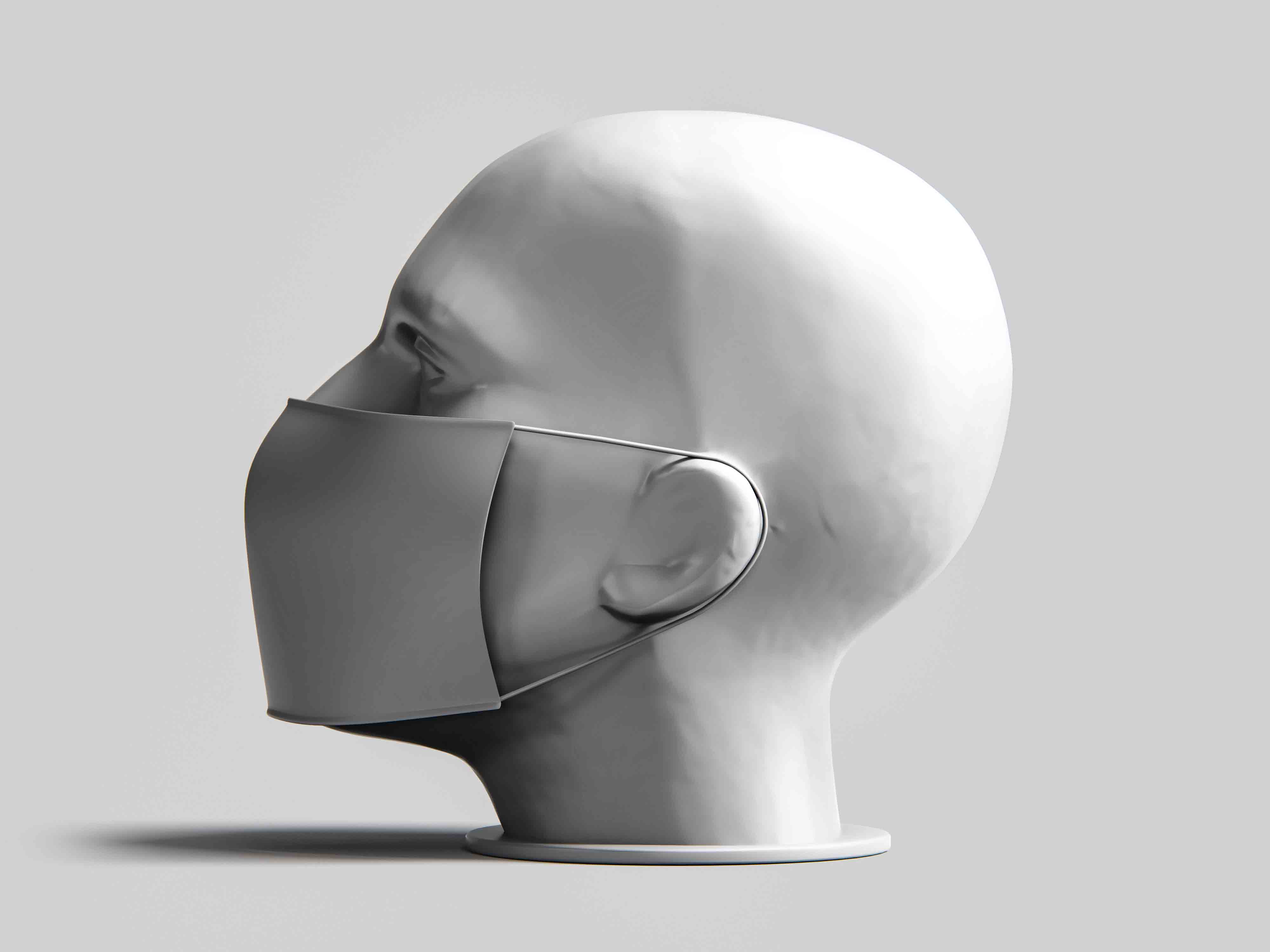 戴口罩侧视图ps智能贴图素材