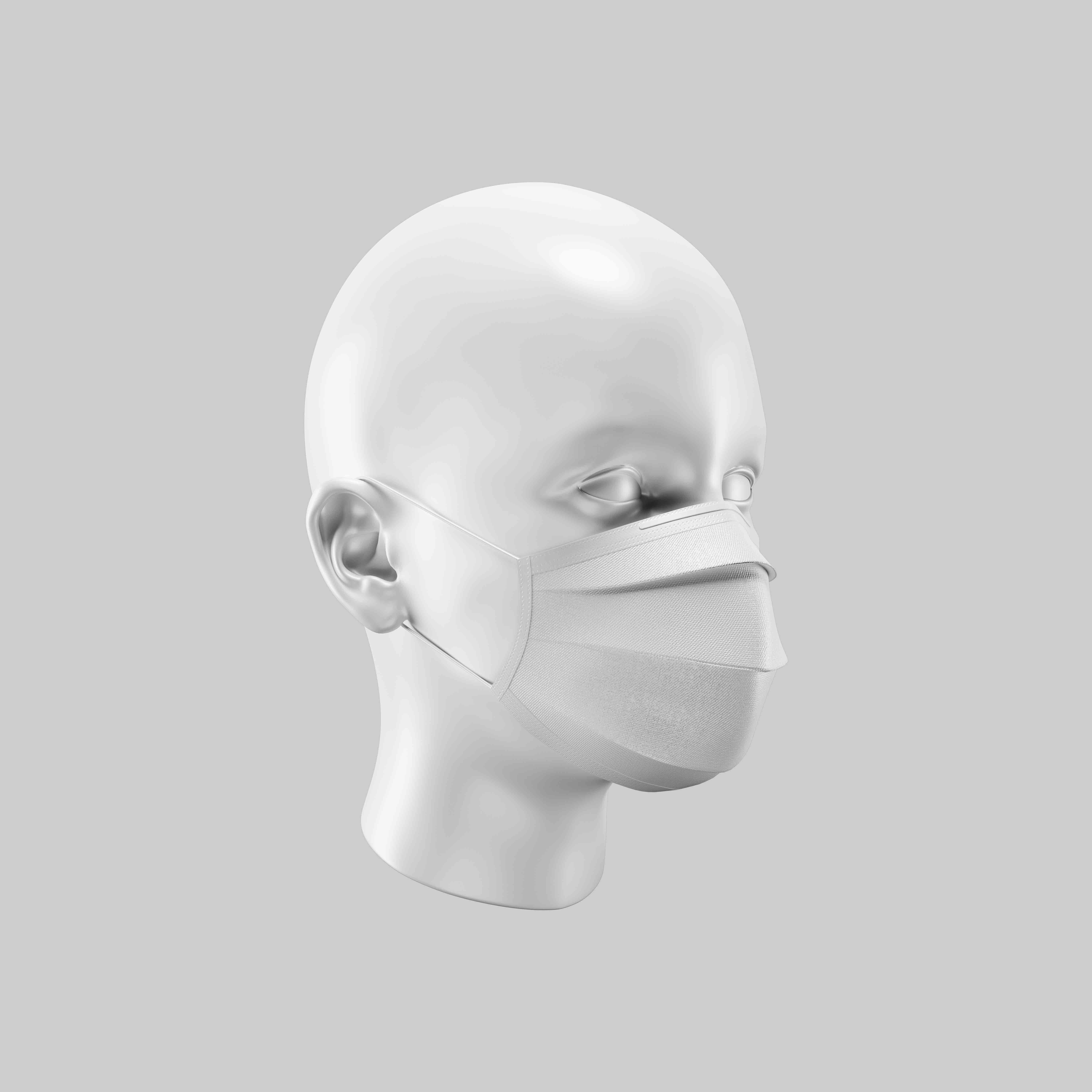 戴口罩的模特展示ps智能贴图素材