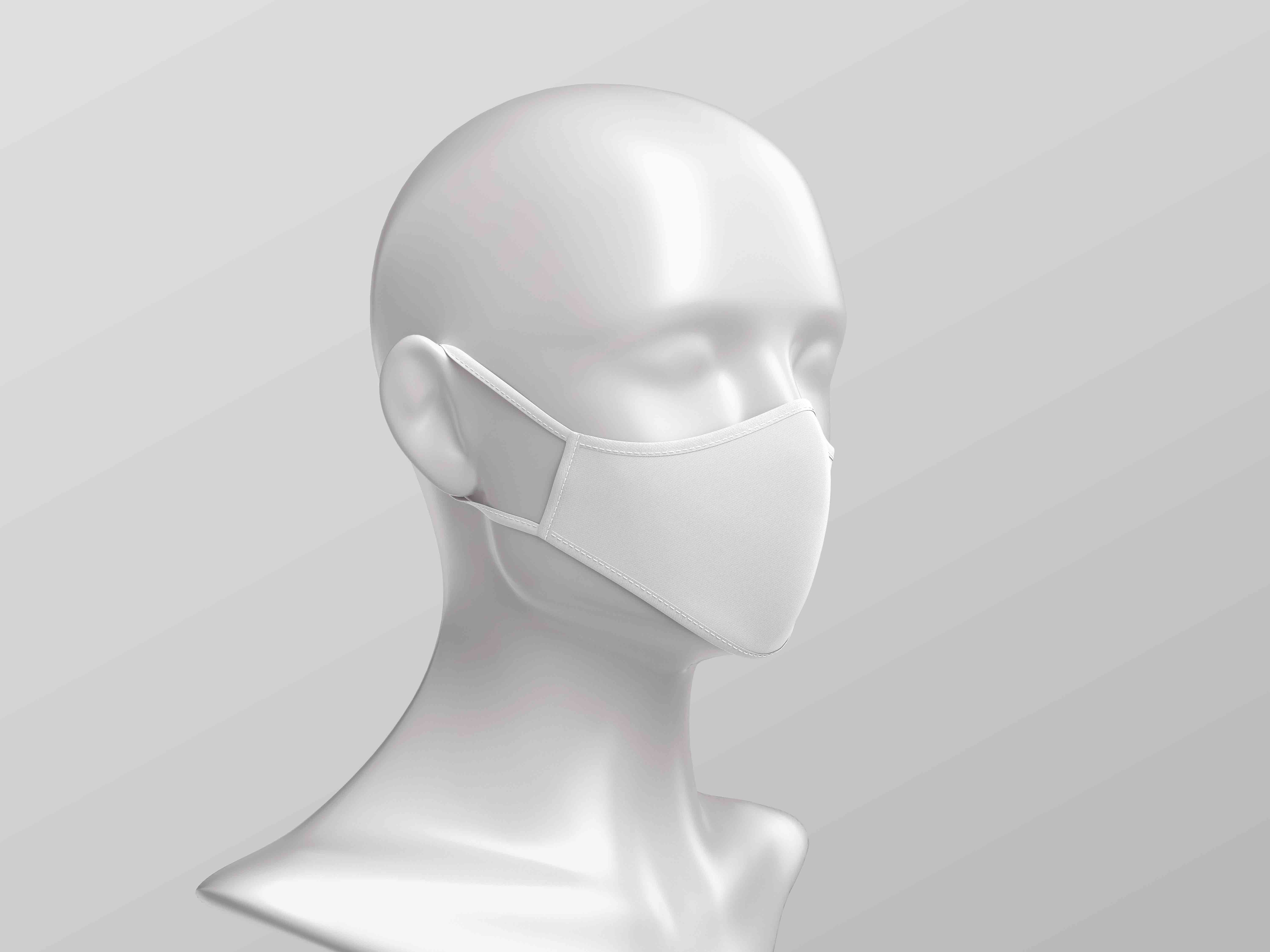 戴口罩的模特展示ps贴图