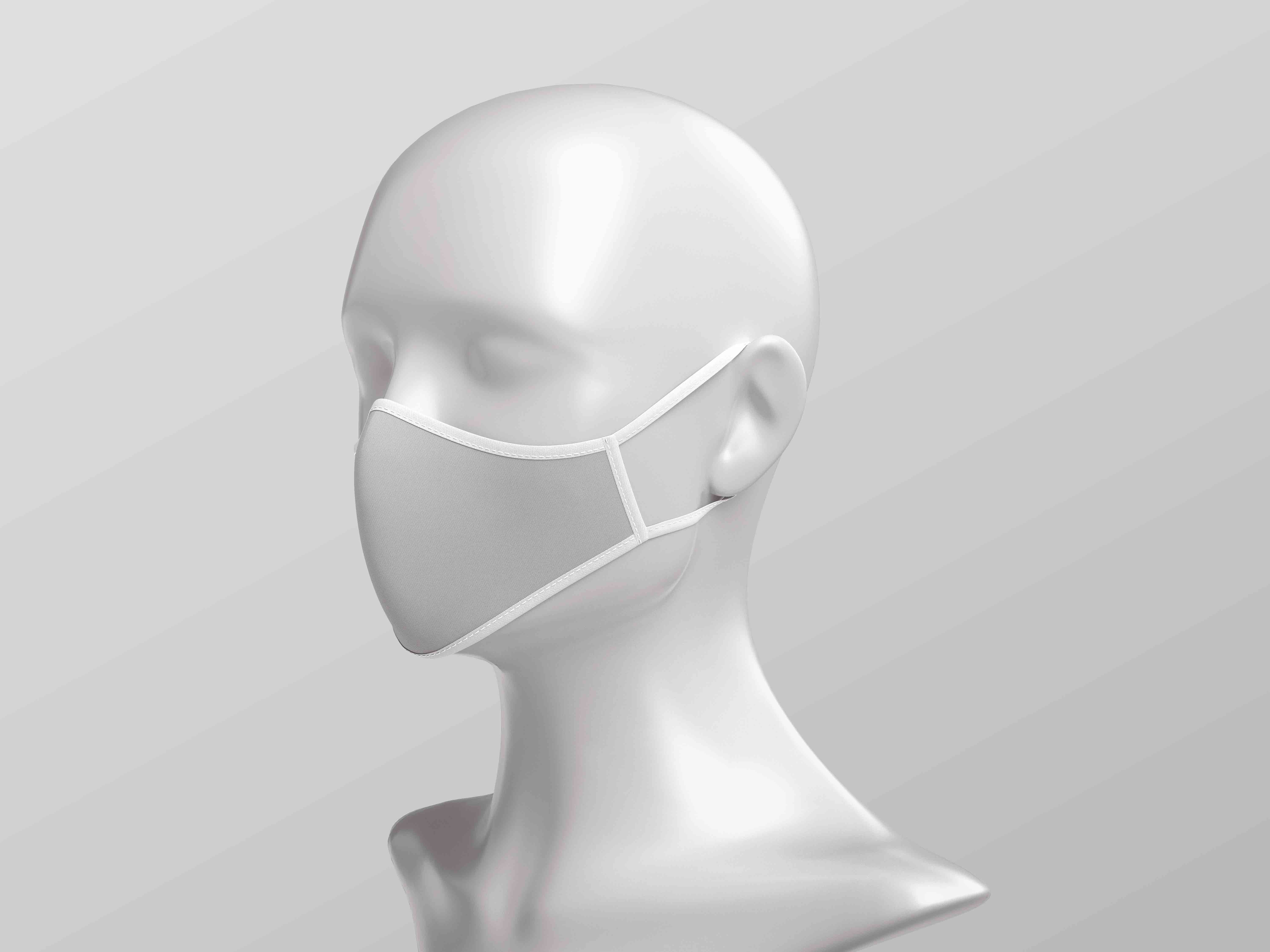 模特口罩展示psd智能贴图样机素材