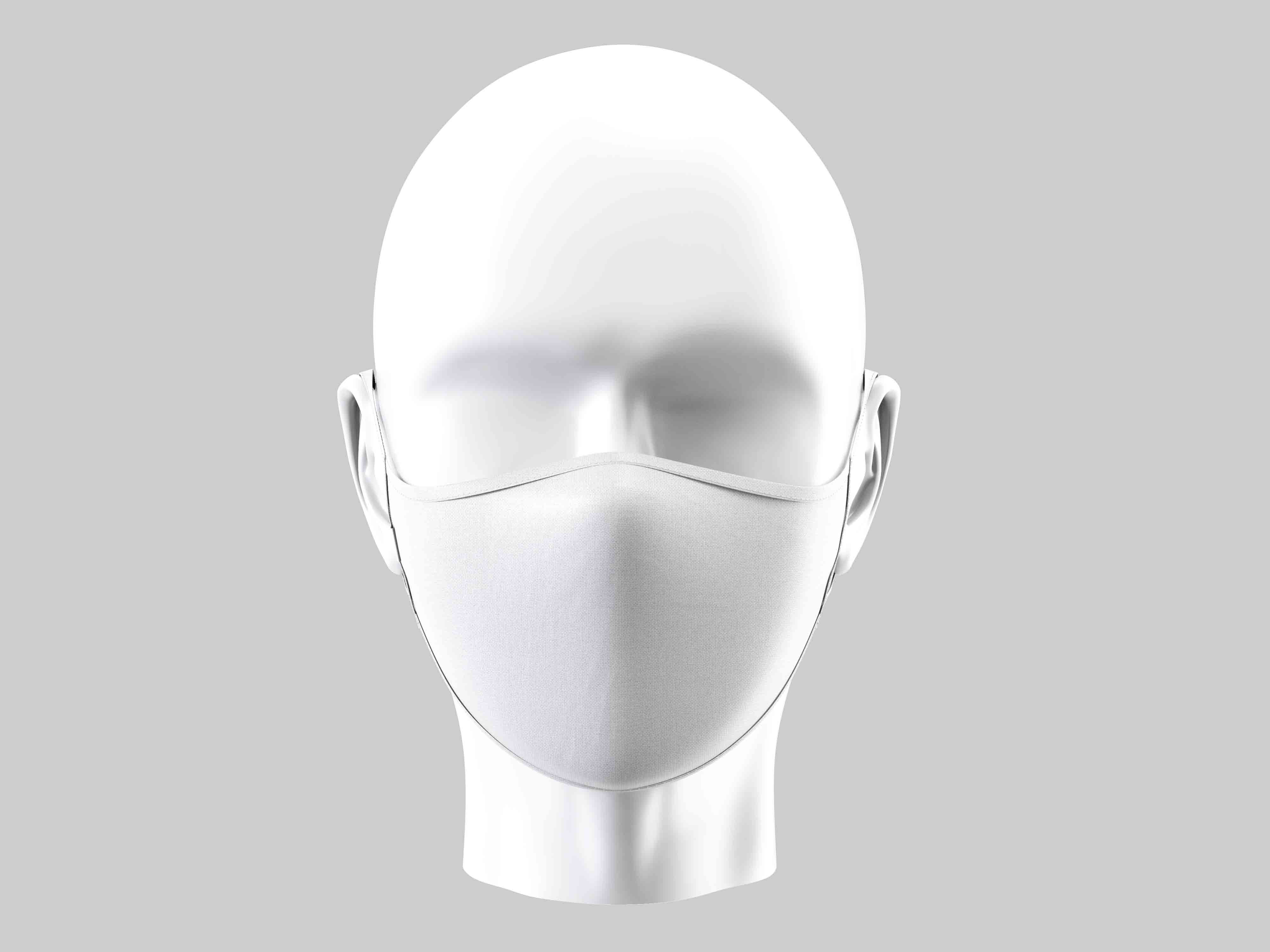 模特口罩展示设计psd智能贴图样机素材