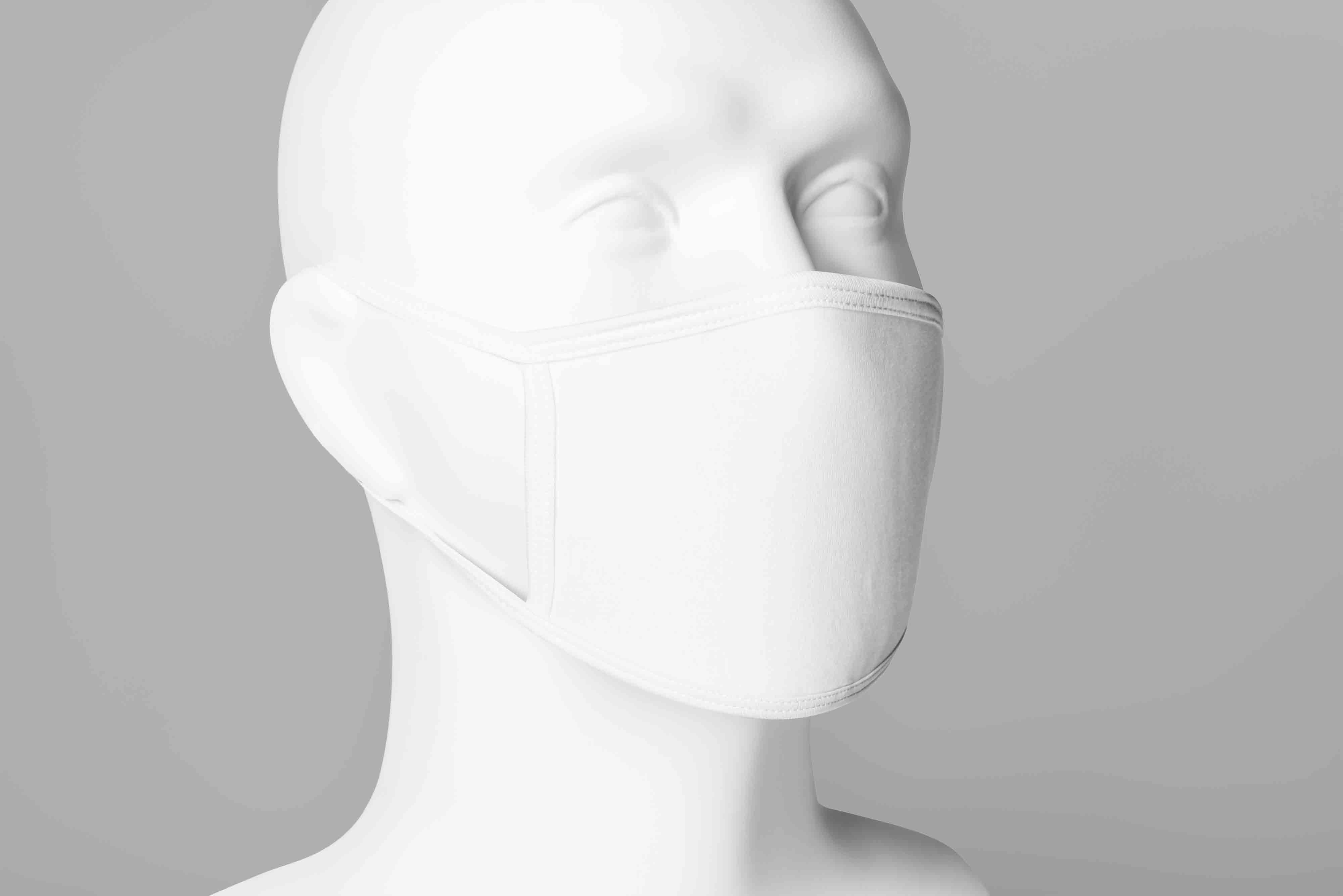 模特口罩展览psd智能贴图样机素材