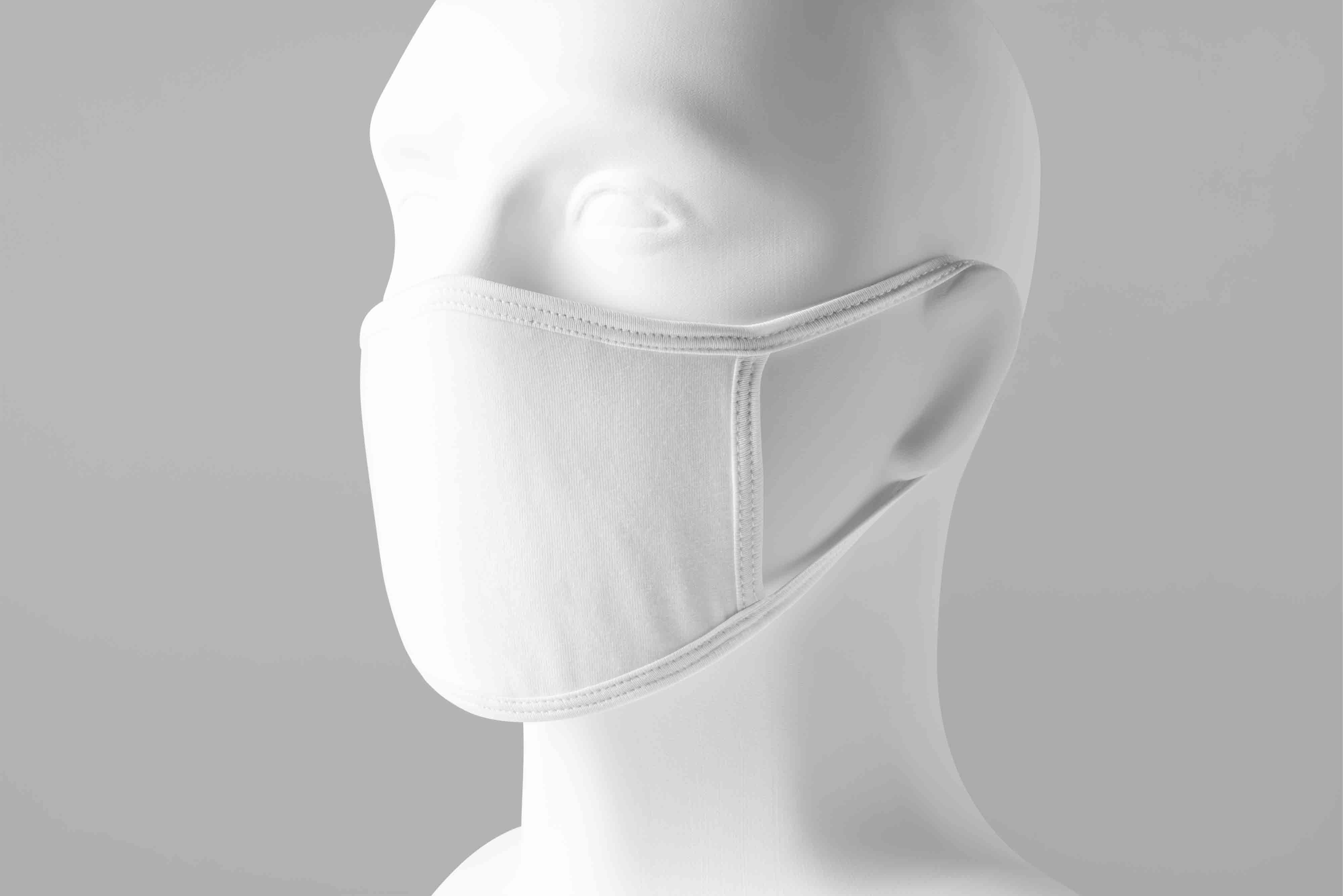 模特口罩演示psd智能贴图样机素材