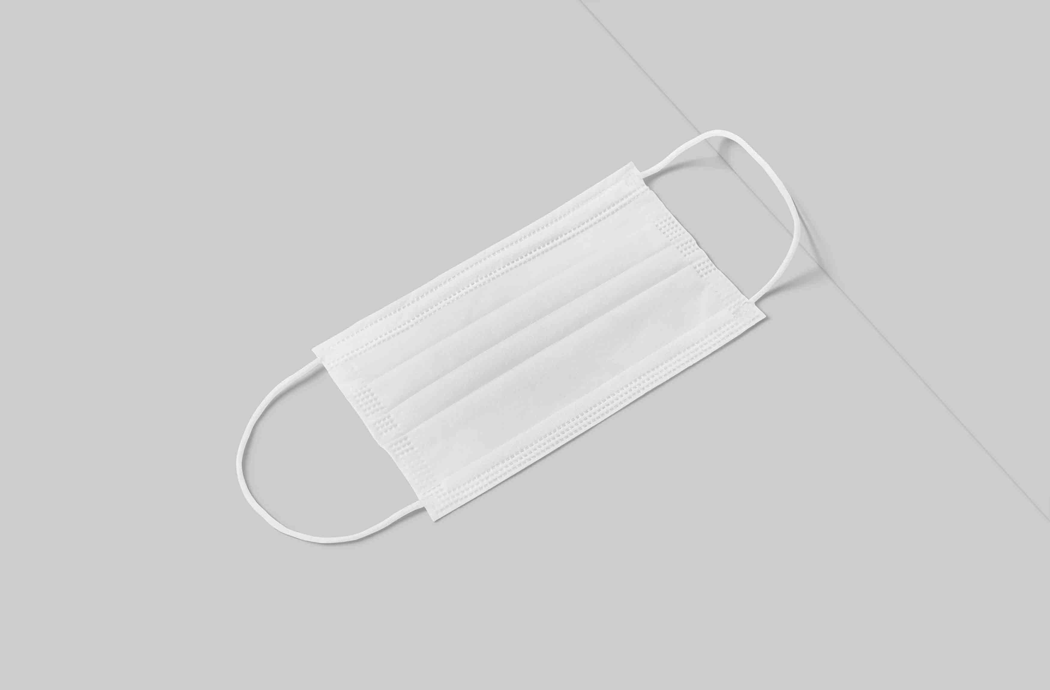 简单一次性口罩psd智能贴图样机素材