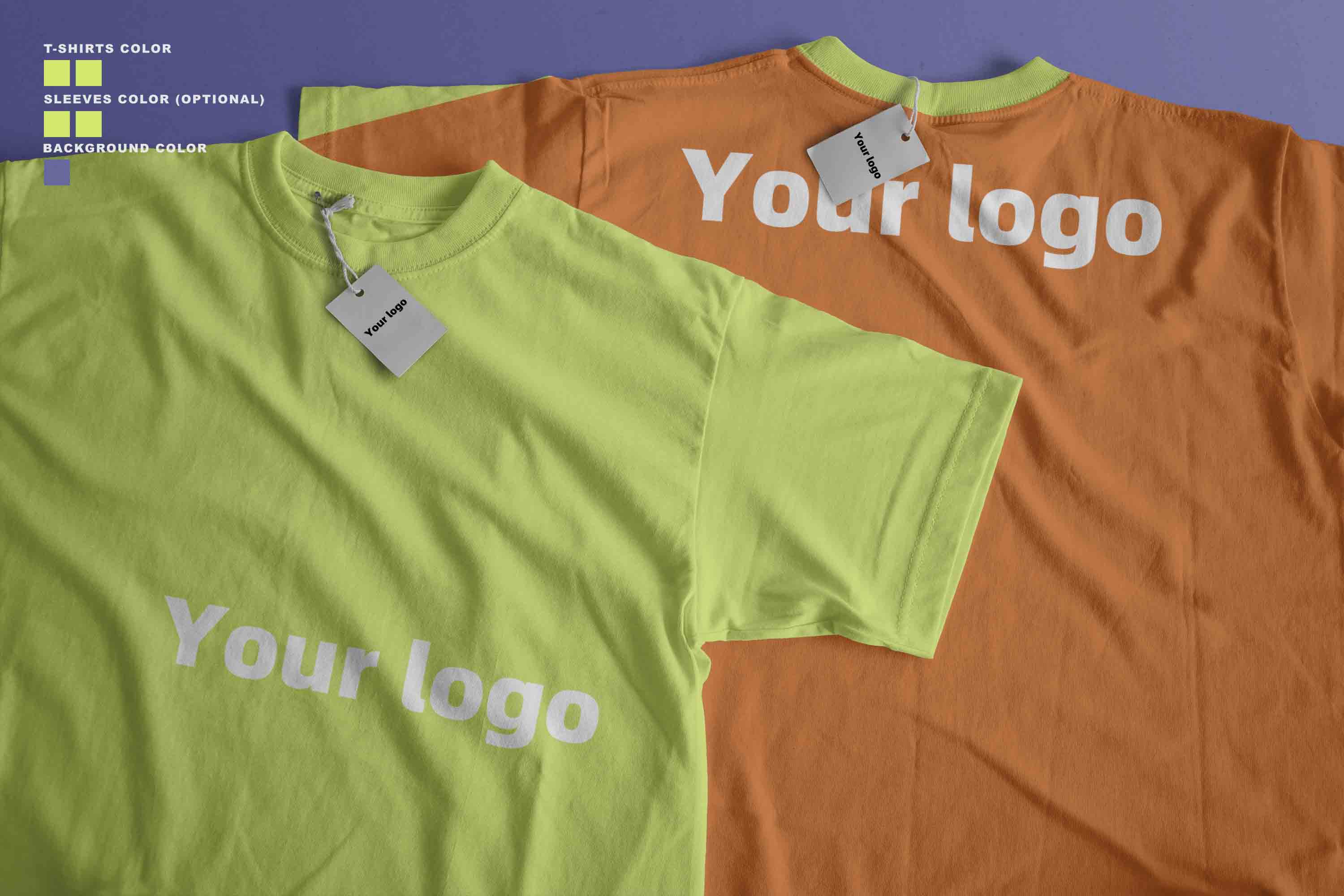 绿色T恤衫PSD贴图素材样机