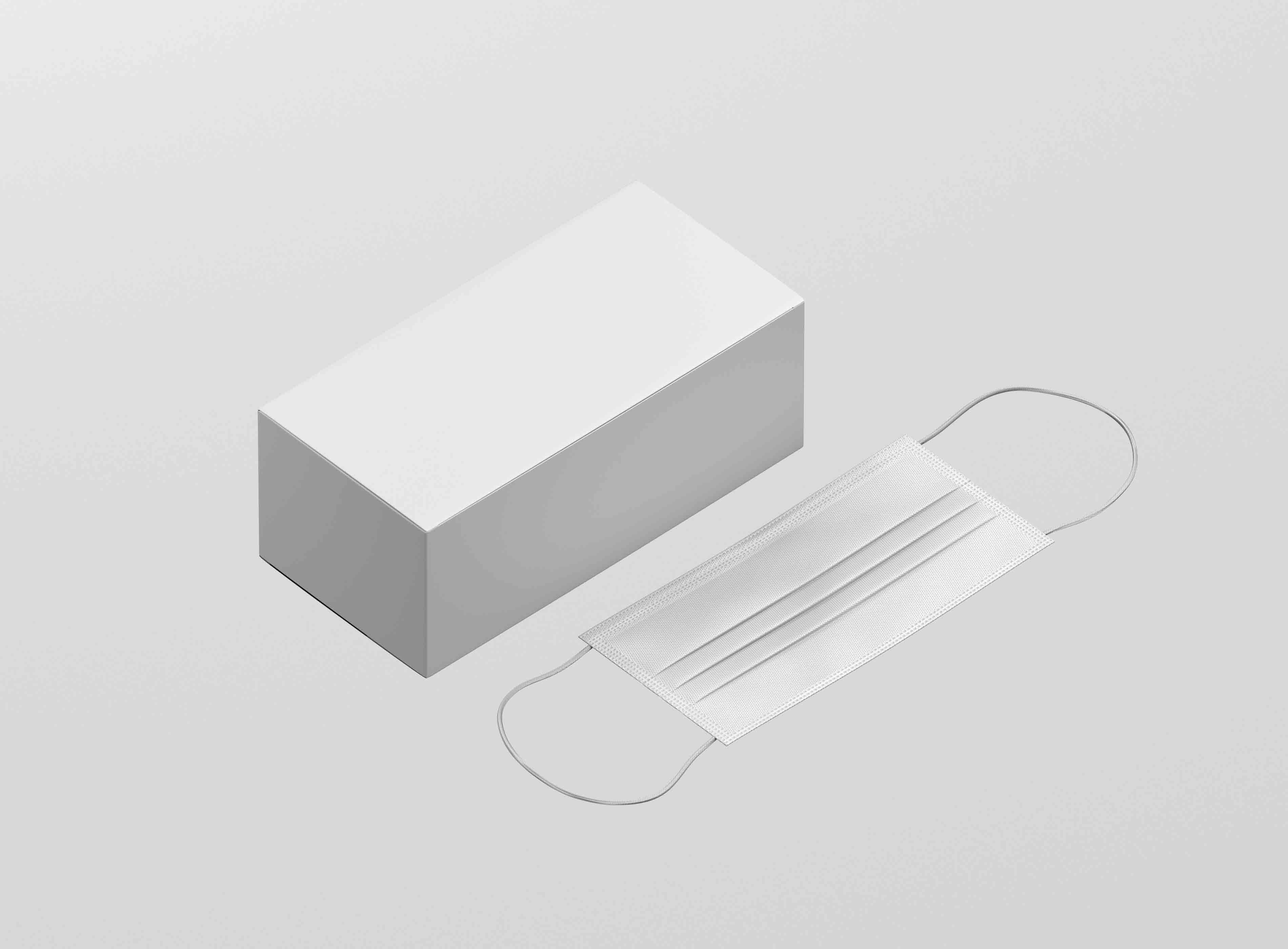 美女模特专用口罩psd智能贴图样机素材