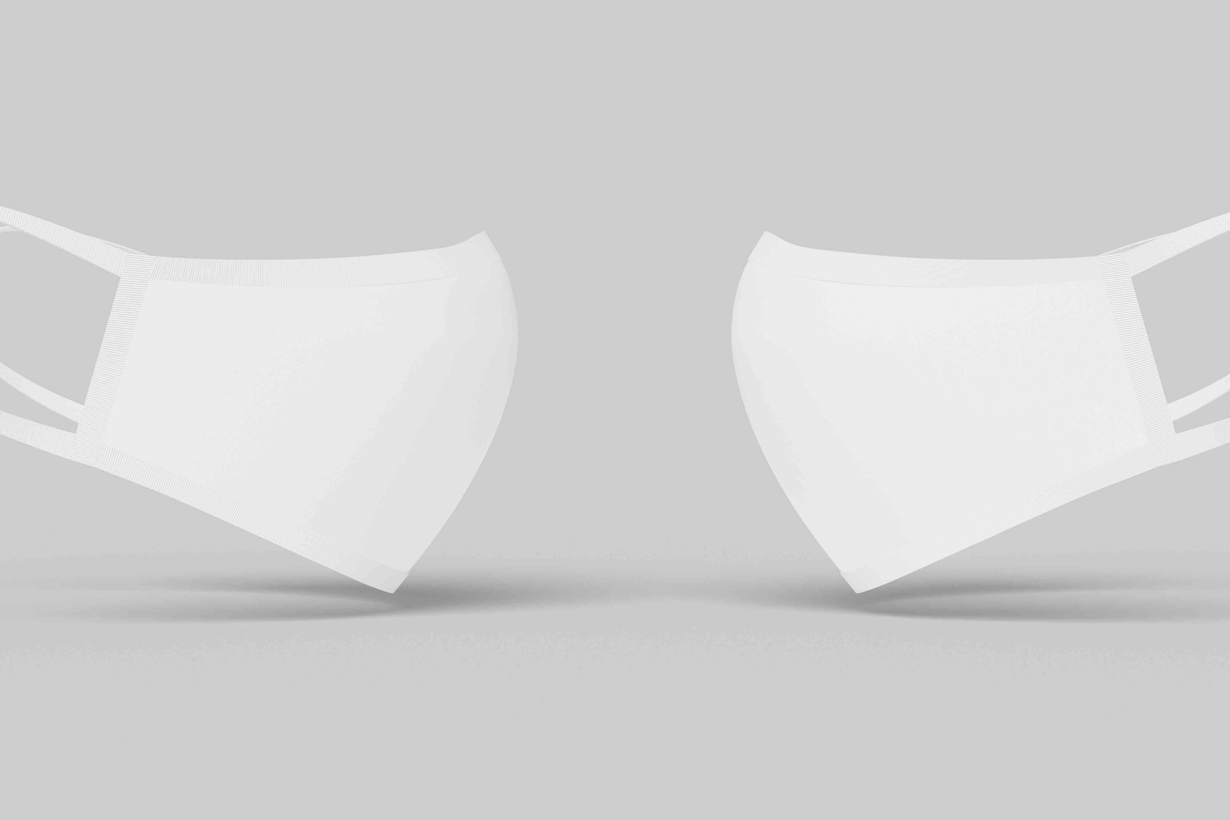 美女藏脸口罩psd智能贴图样机素材