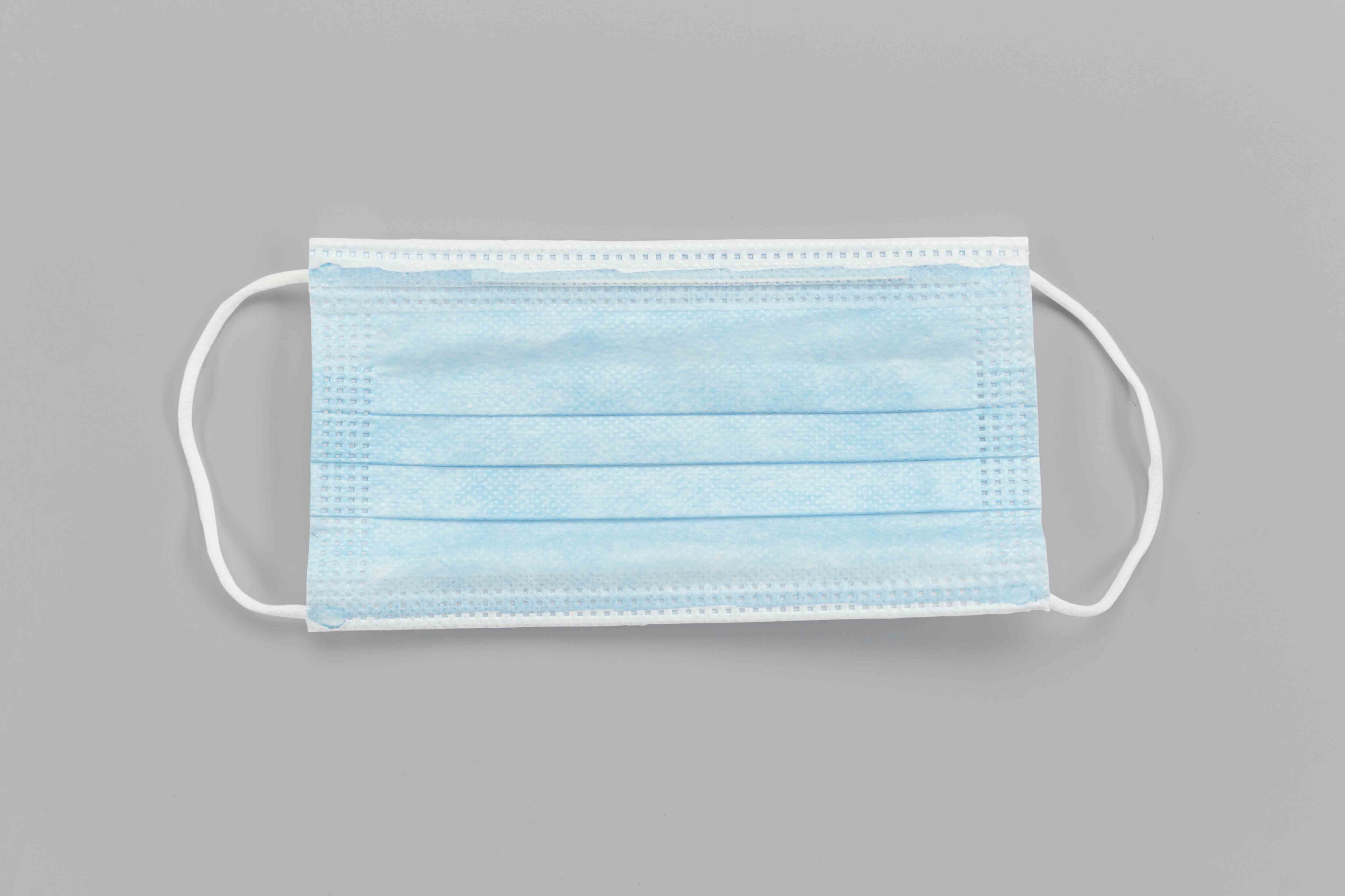 蓝色医用口罩psd智能贴图样机素材