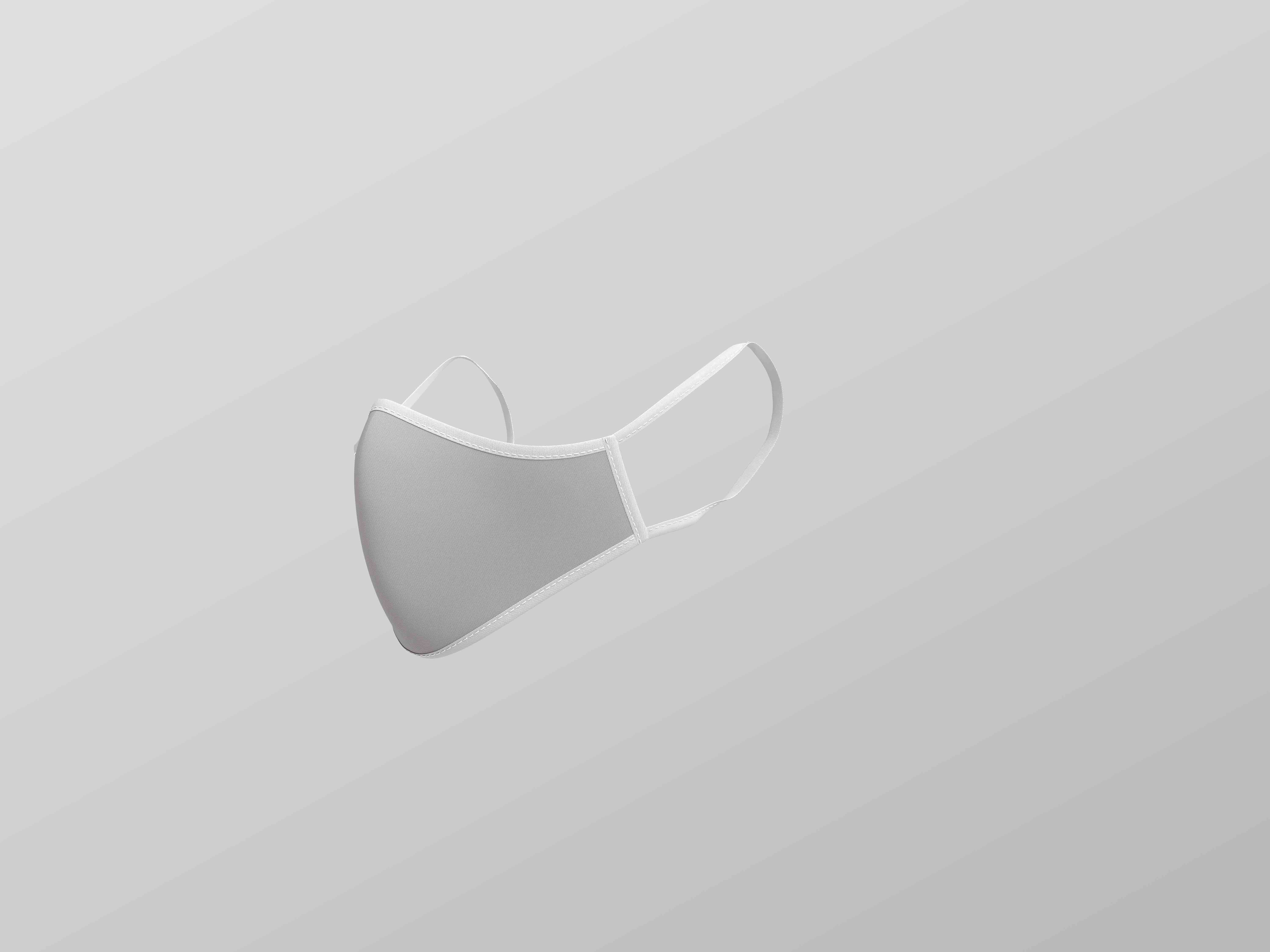 适合脸大的人戴口罩psd智能贴图样机素材