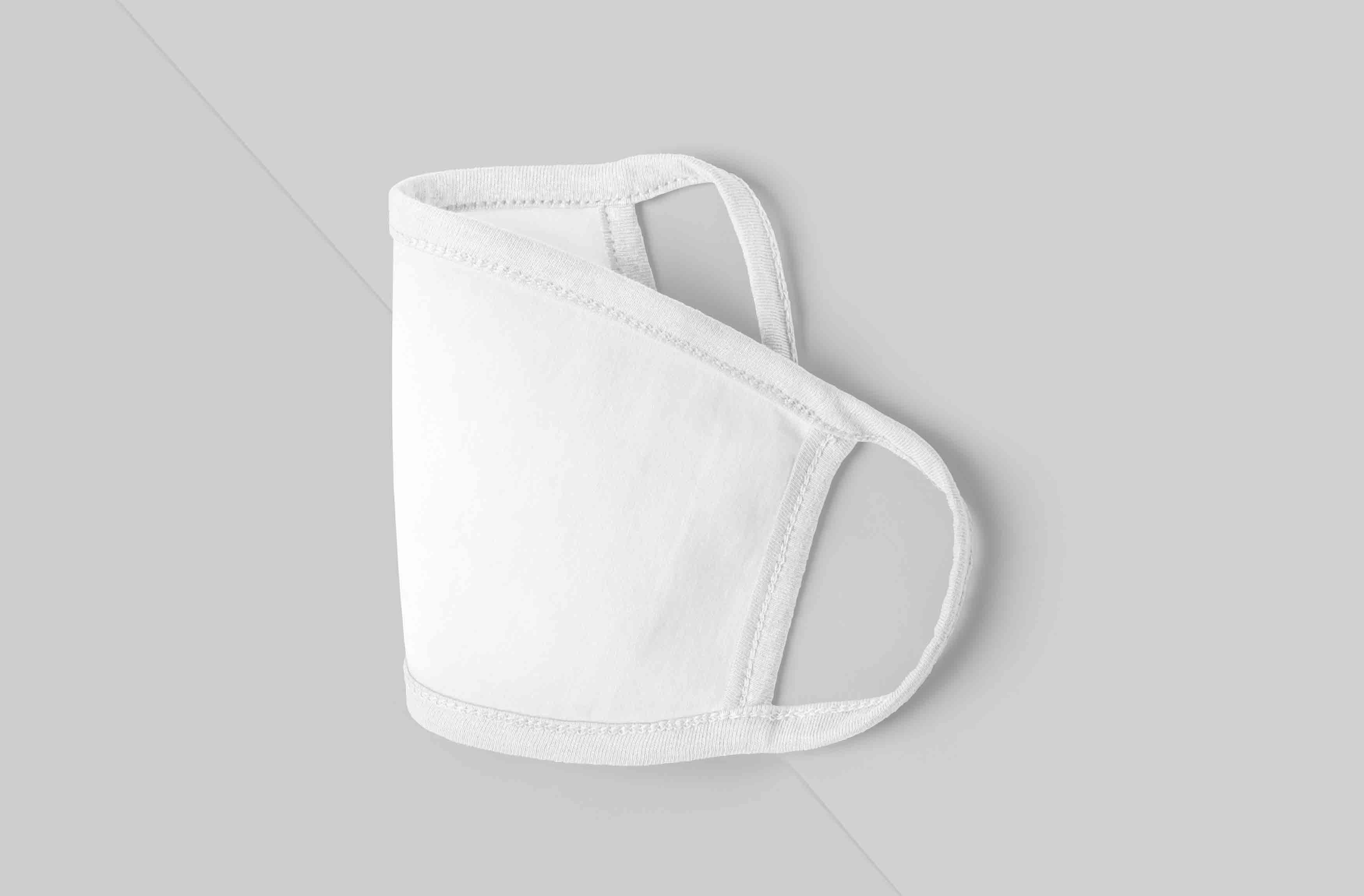 遮脸口罩侧面展示psd智能贴图样机素材