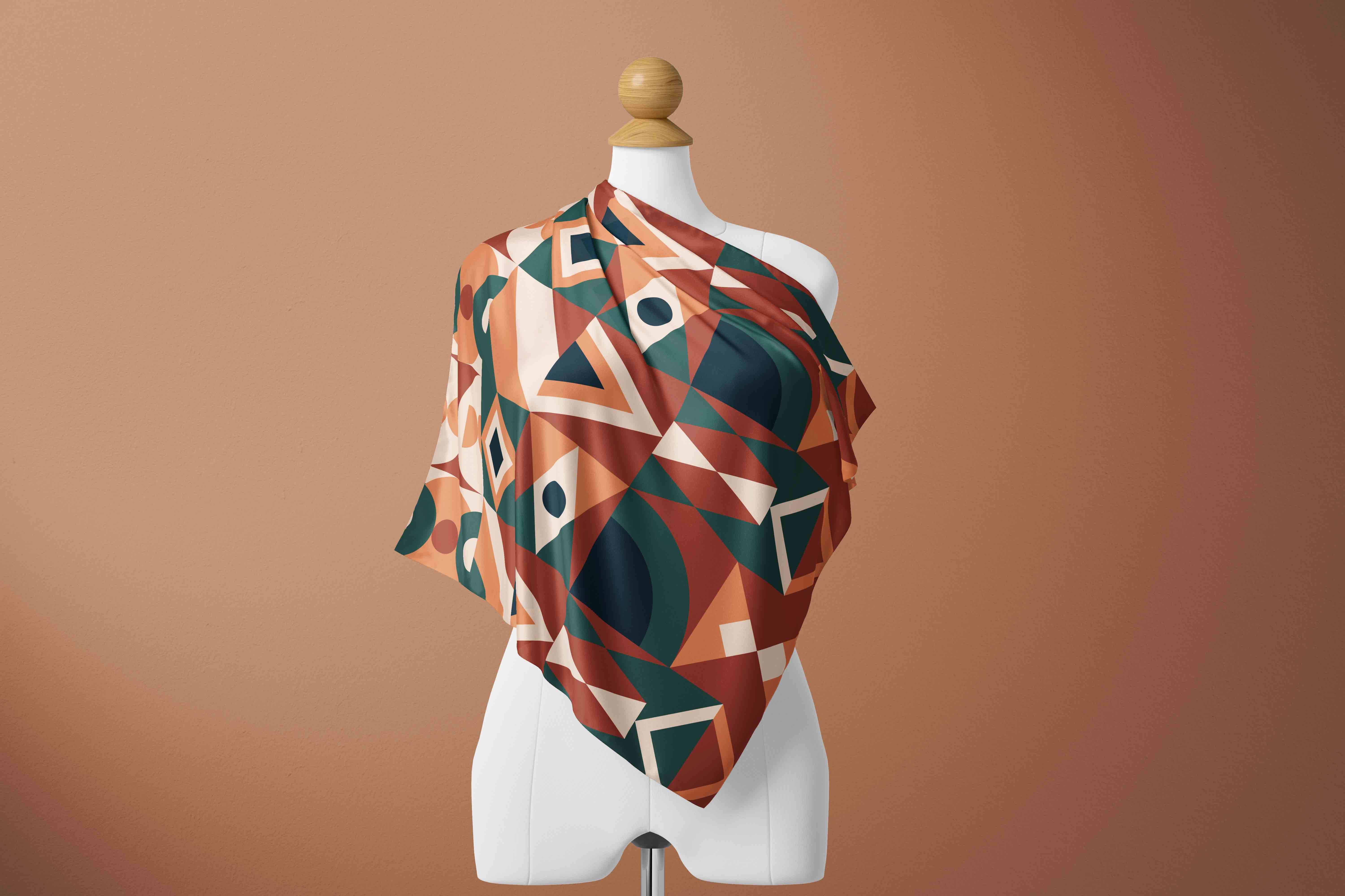 丝巾佩戴设计效果PS贴图素材