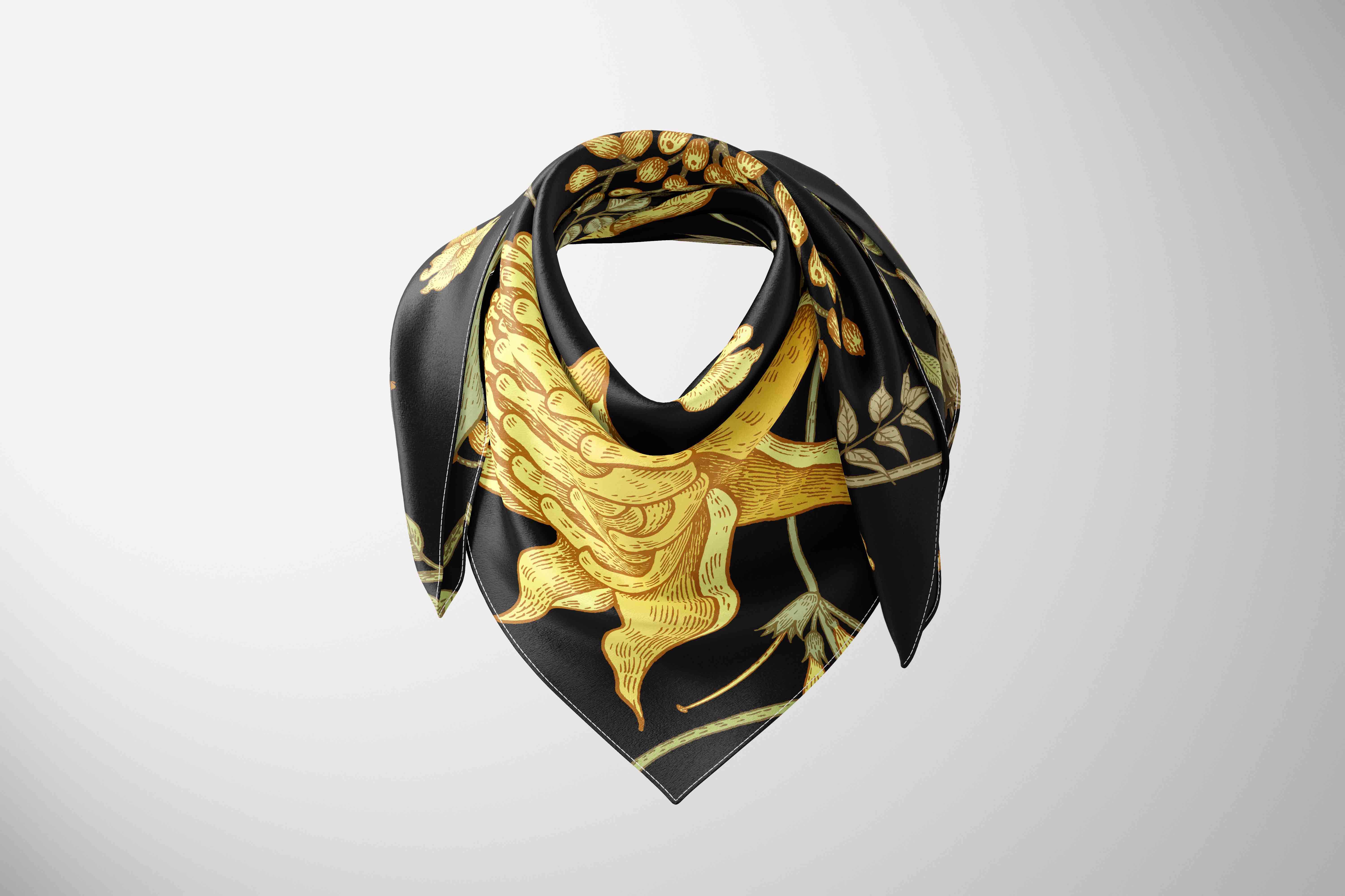 丝巾布料佩戴效果设计PS贴图素材