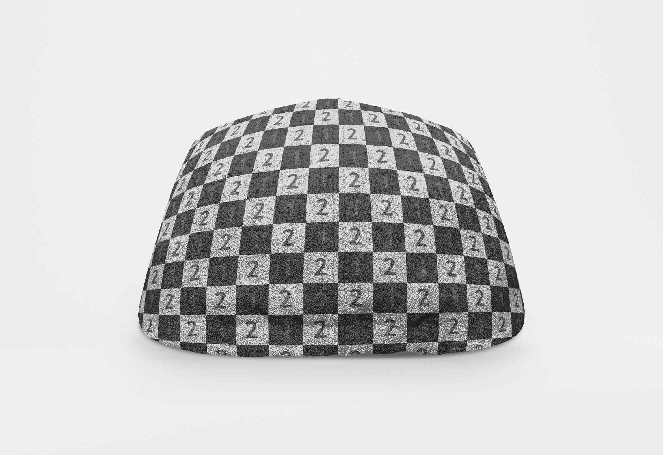 品牌格子帽子样机PSD模板