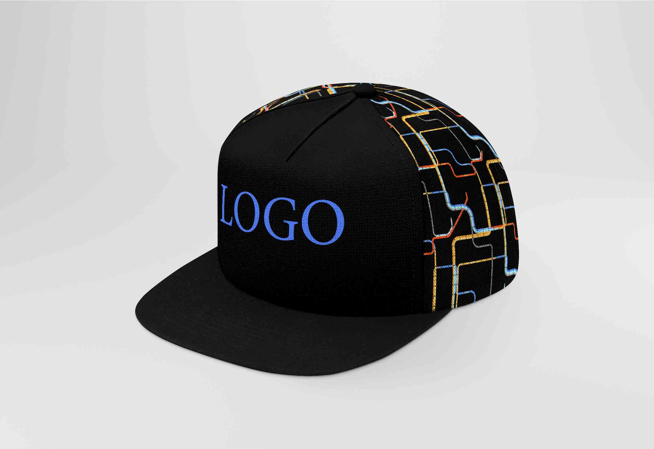 品牌科幻风格帽子设计PSD样机模板